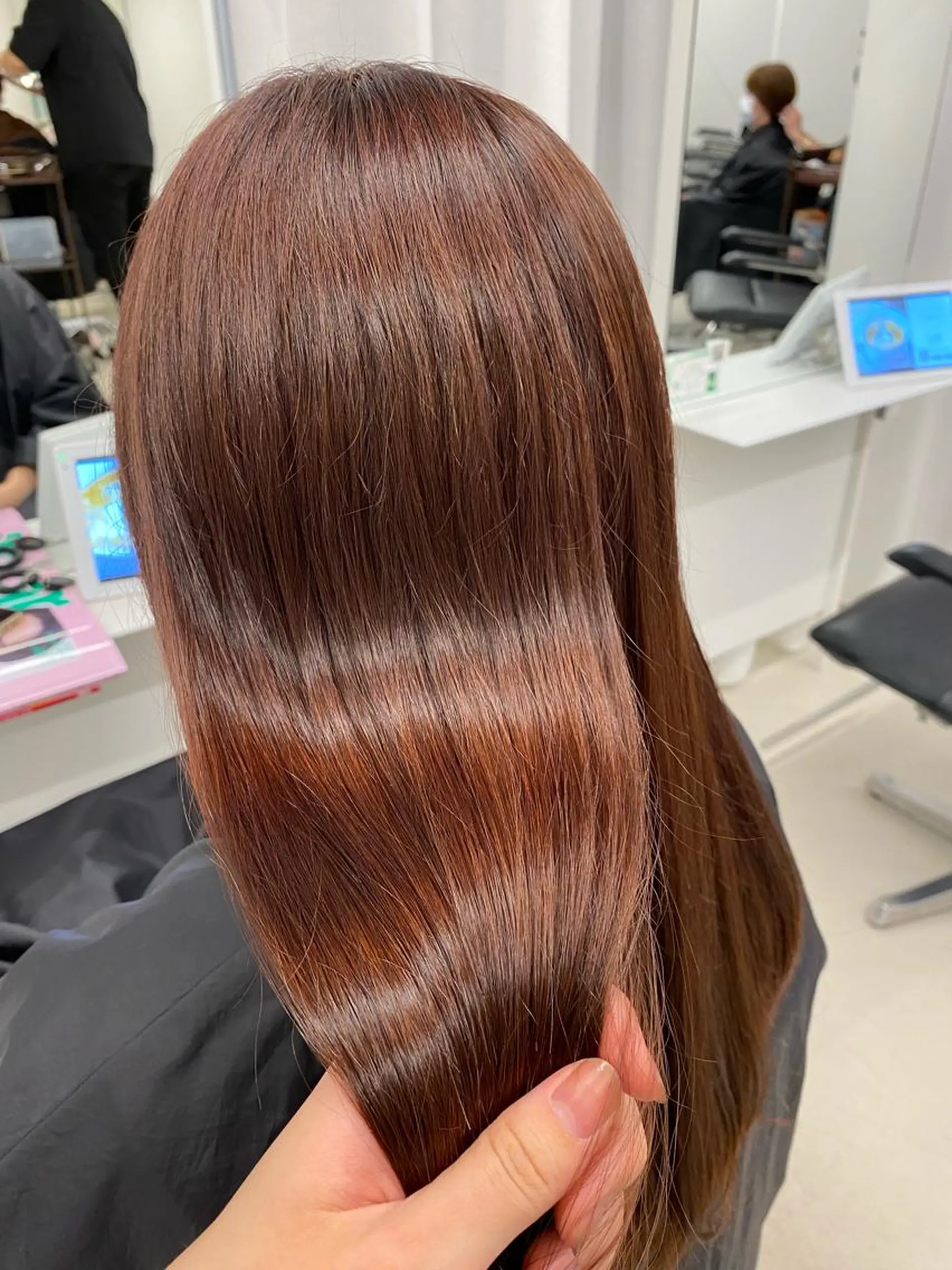 セミロング カラー ヘアアレンジ ブラウンカラー ピンクカラー ピンクブラウン 髪質改善 トリートメント 池袋/韓国レイヤー 💗🐇amiのヘアスタイル