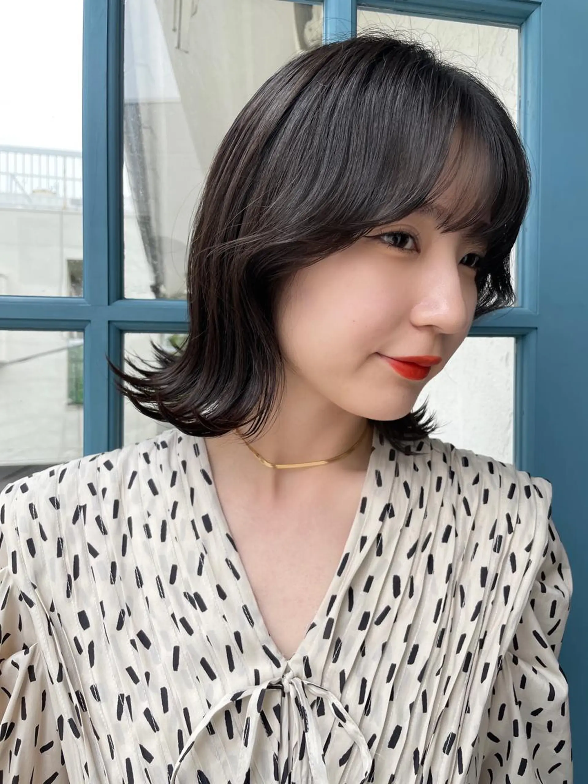 ショート カラー カット ヘアカラー トリートメント 顔周りカット× 髪質改善【リョウ】のヘアスタイル