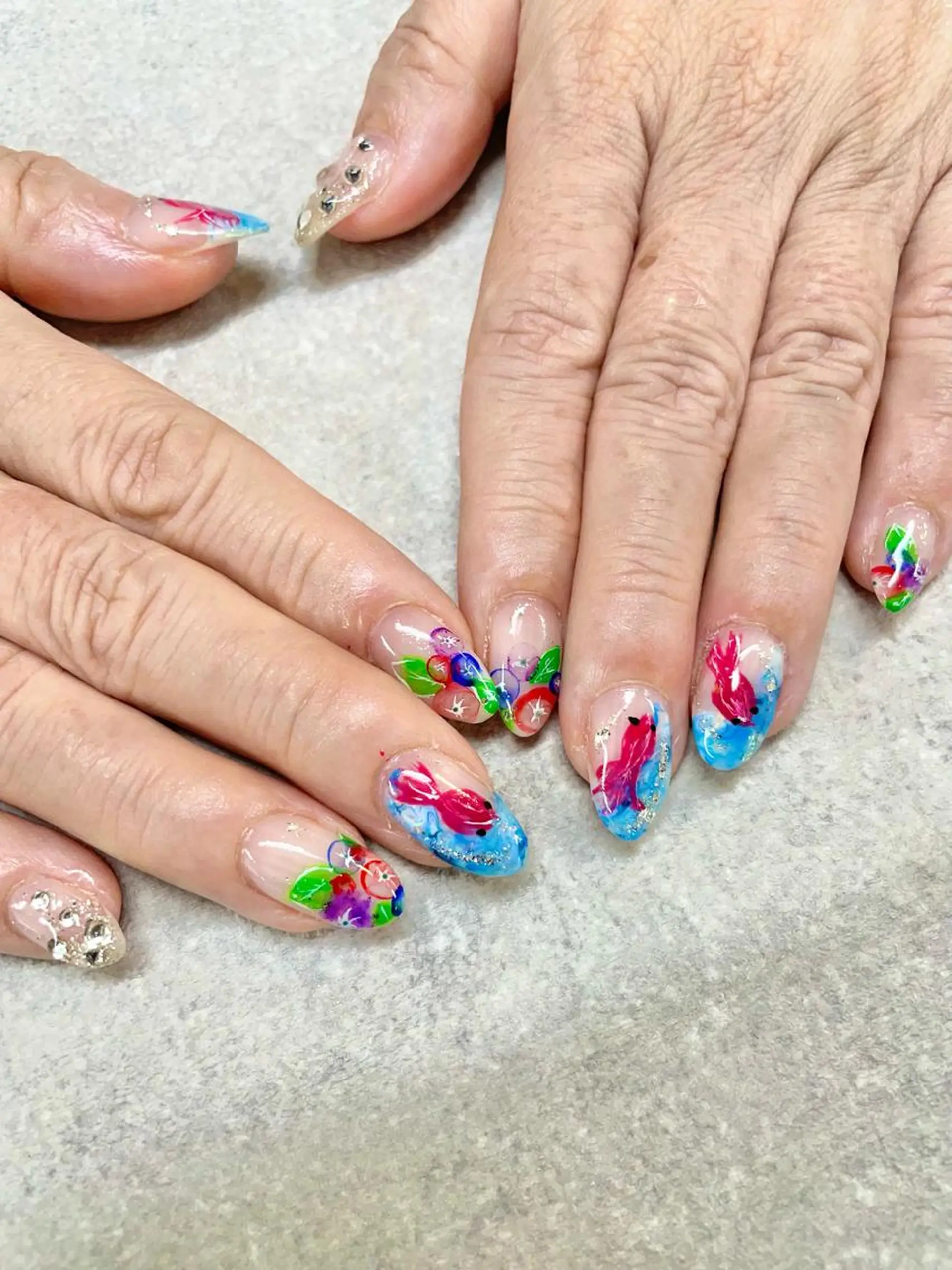 ネイル イースター フットネイル フレンチネイル ジェルネイル ガラスフレンチ ハンドネイル .N YUKIのネイルデザイン