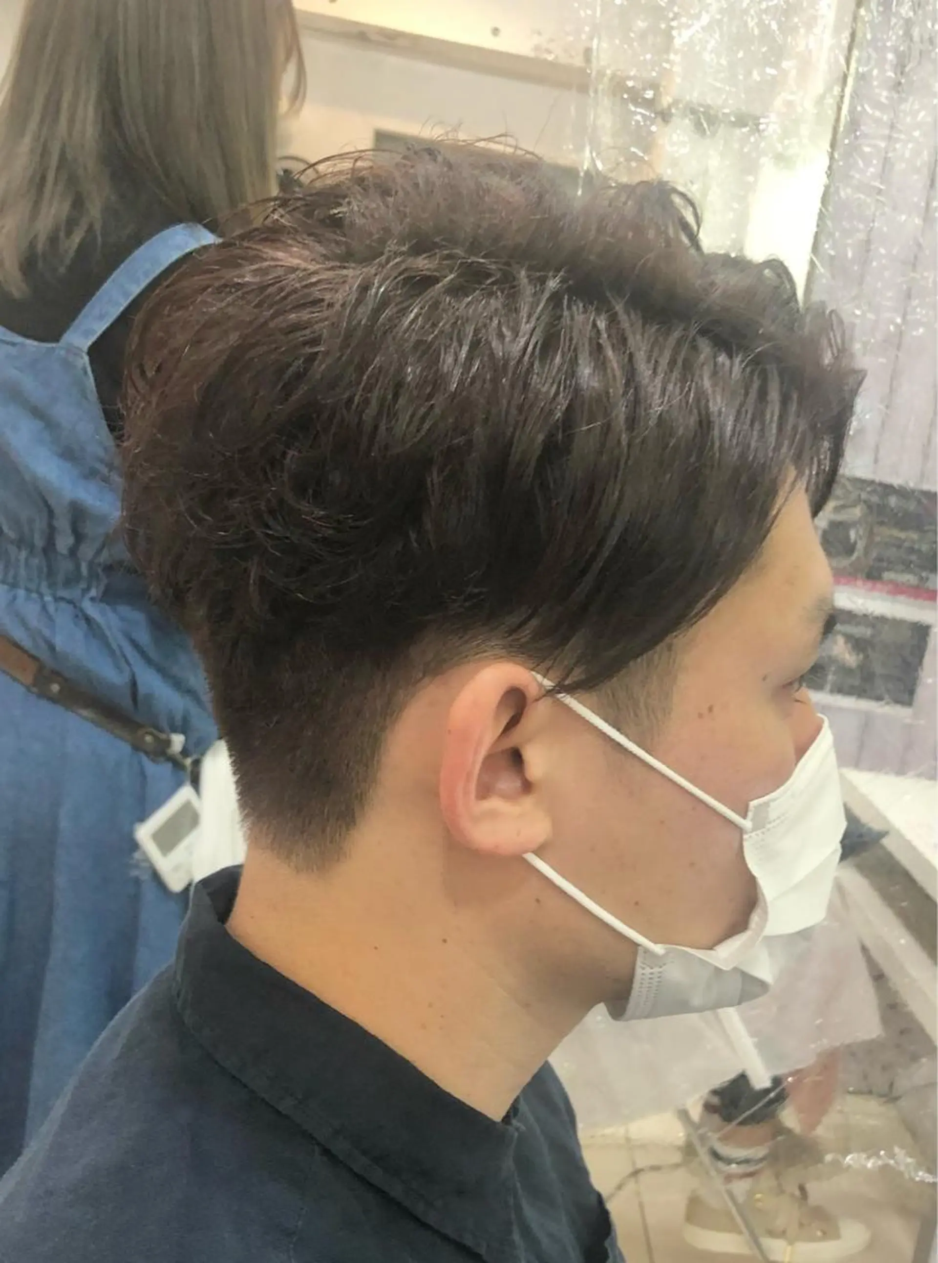 ショート パーマ メンズ 髪質改善× 白髪ぼかし溝江のヘアスタイル