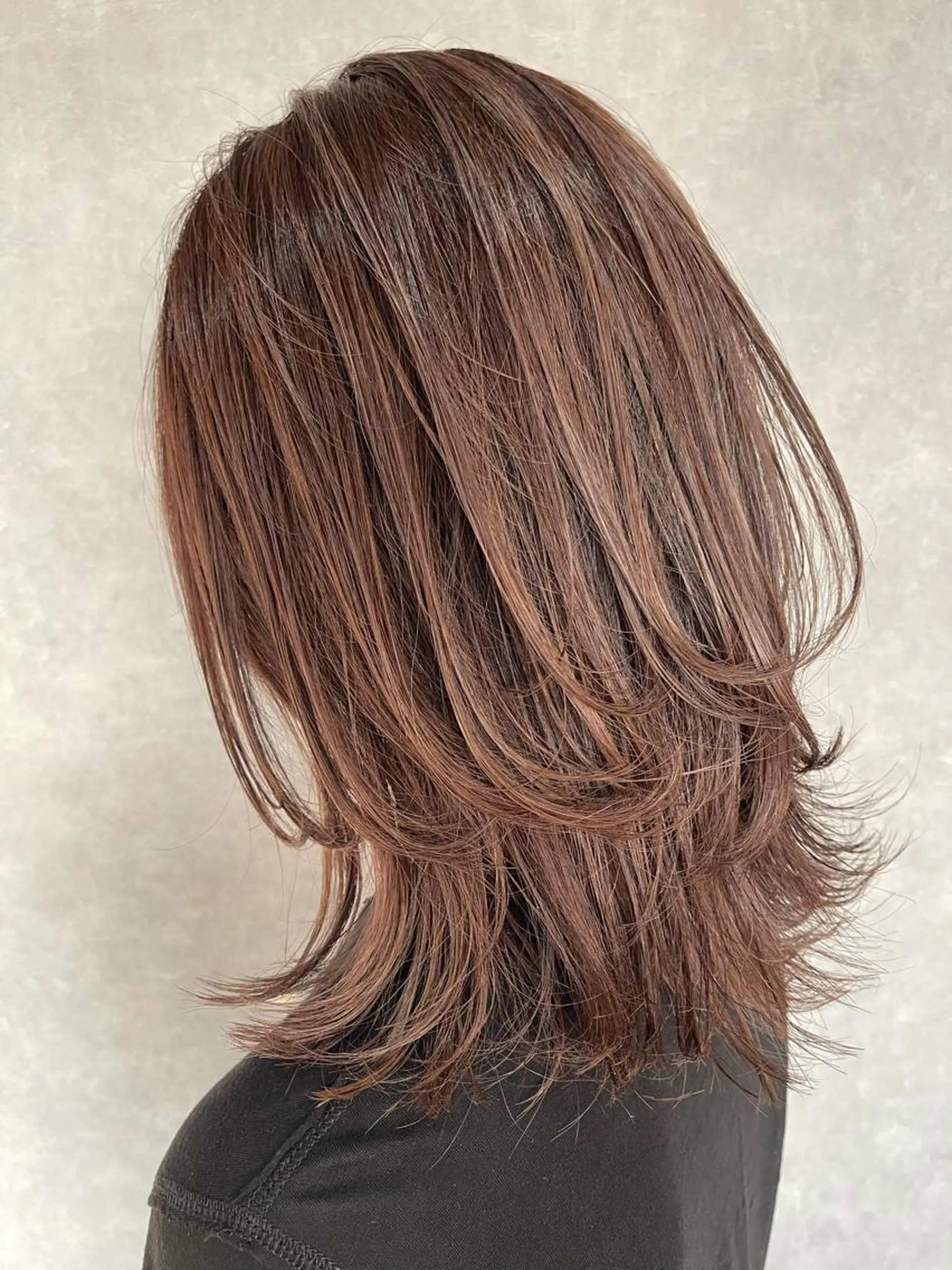 ミディアム カラー カット ヘアカラー トリートメント 一ノ瀬 暁のヘアスタイル