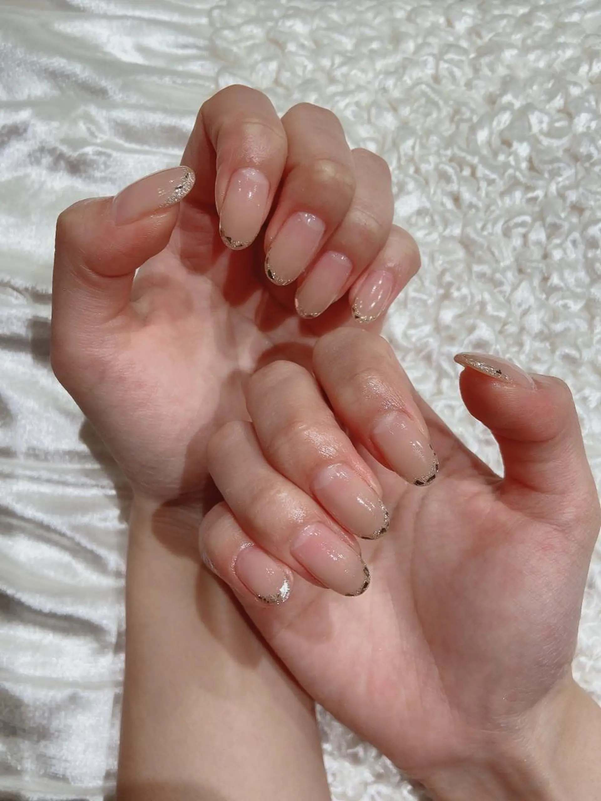 ネイル フレンチネイル ガラスフレンチ グラデーション Nailist🌟 Wakanaのネイルデザイン