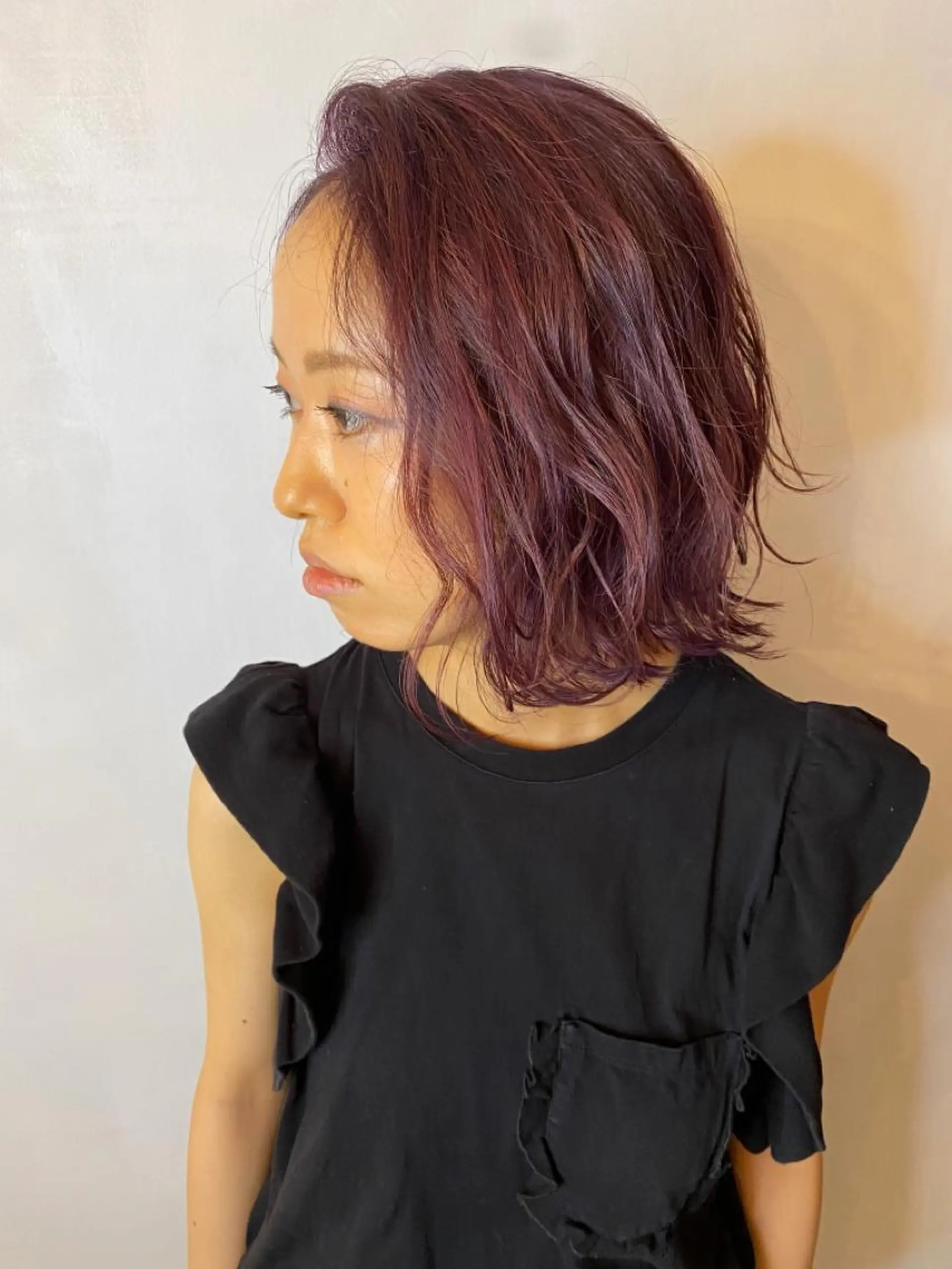 ミディアム ヘアカラー 藤田 遼のヘアスタイル