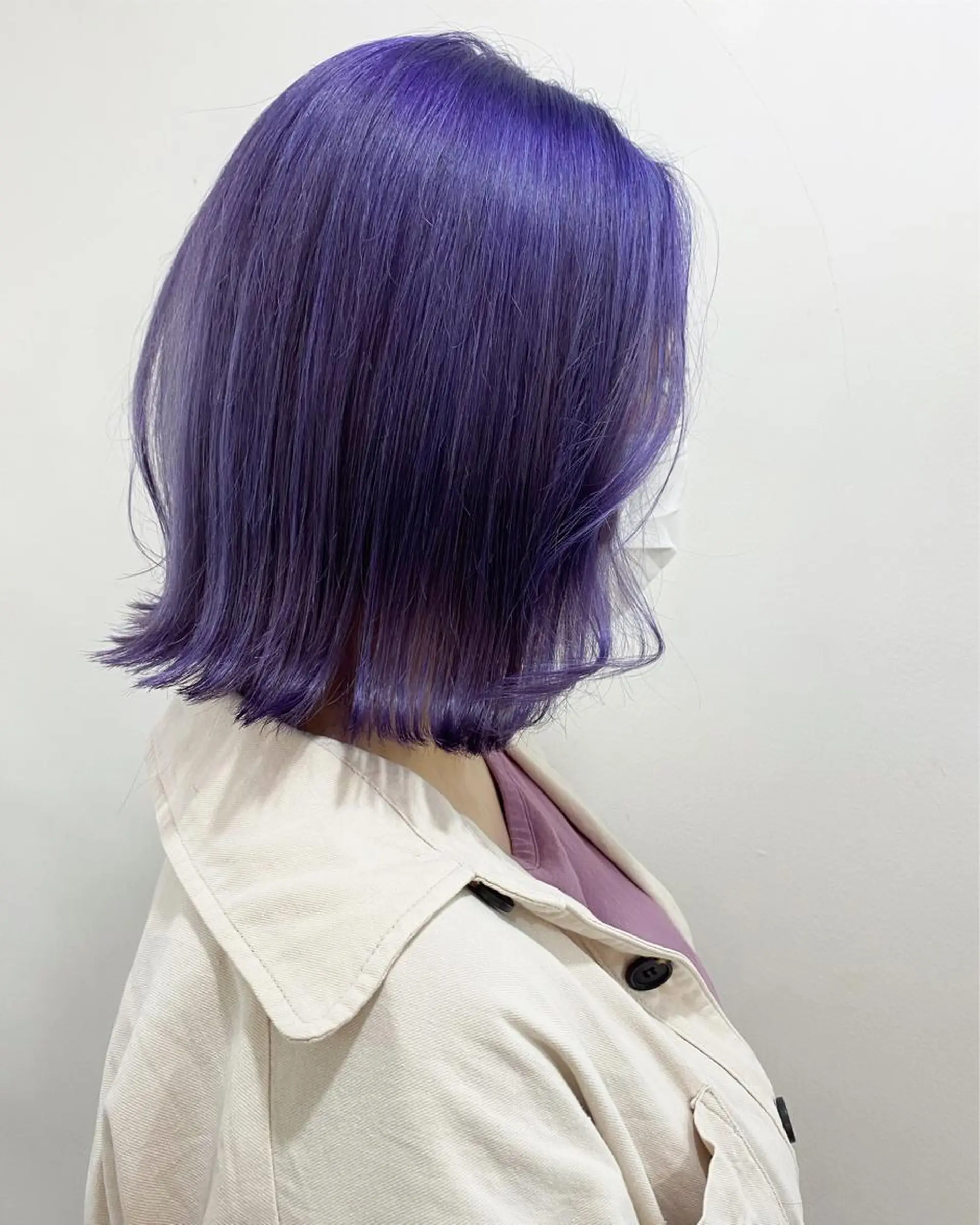 ミディアム カラー ブリーチ パープルカラー カット ヘアカラー トリートメント WATANABE MISAKIのヘアスタイル