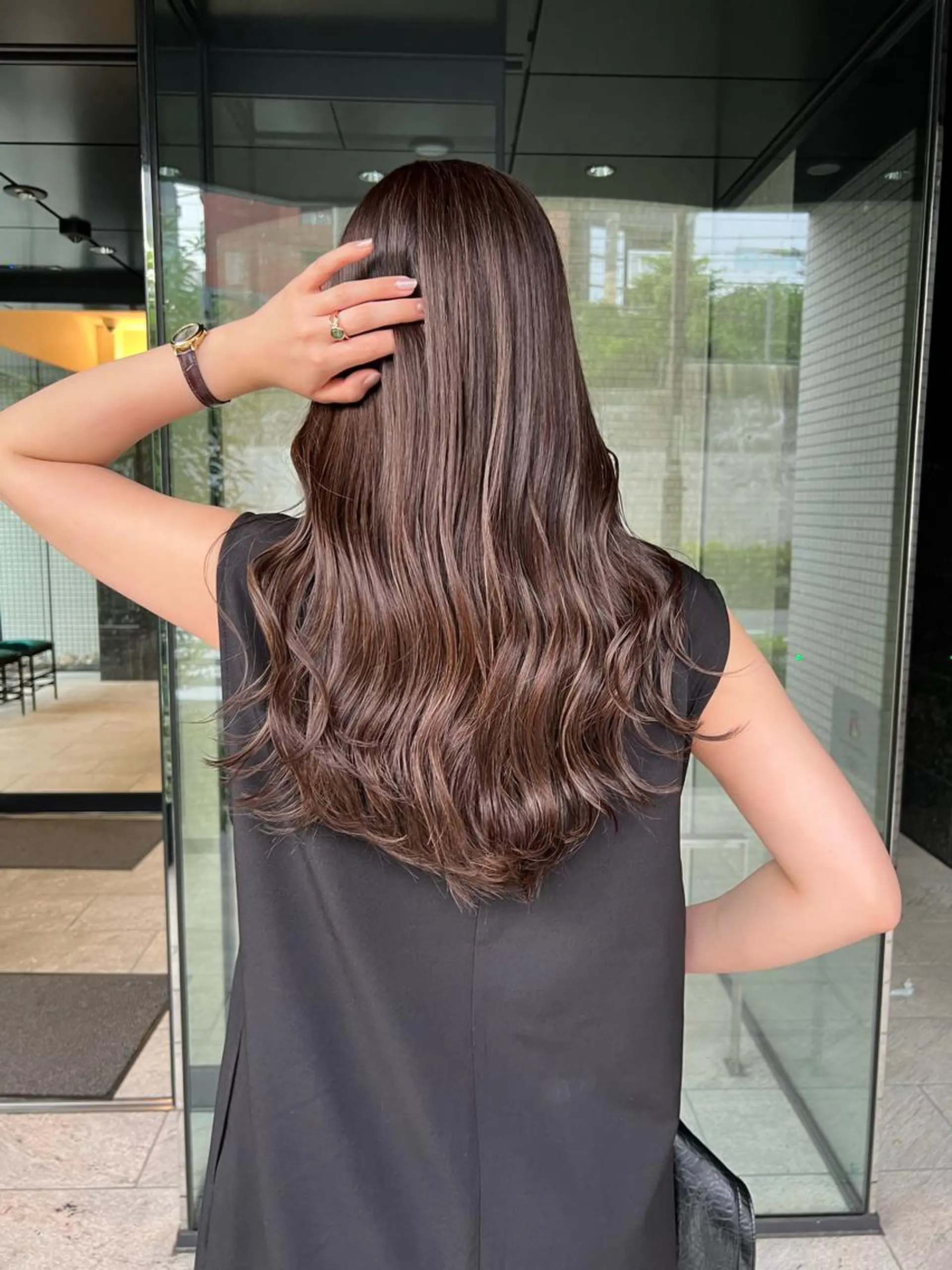 ロング カラー ブラウンカラー ハイライトカラー ハイライト ヘアカラー トリートメント 【完全マンツー 恵比寿】佐藤 翔のヘアスタイル