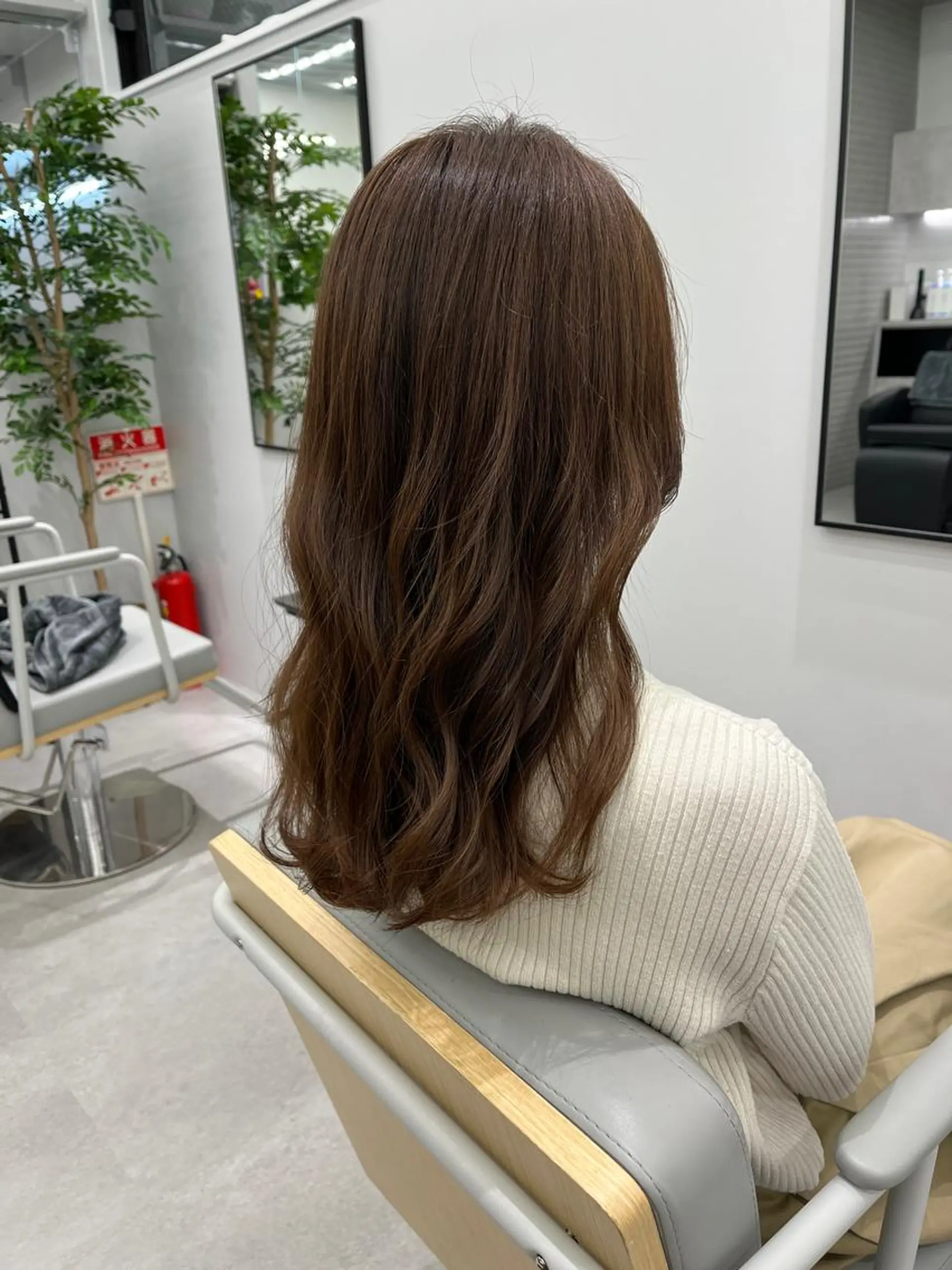 ミディアム カラー 菅 樹希弥のヘアスタイル