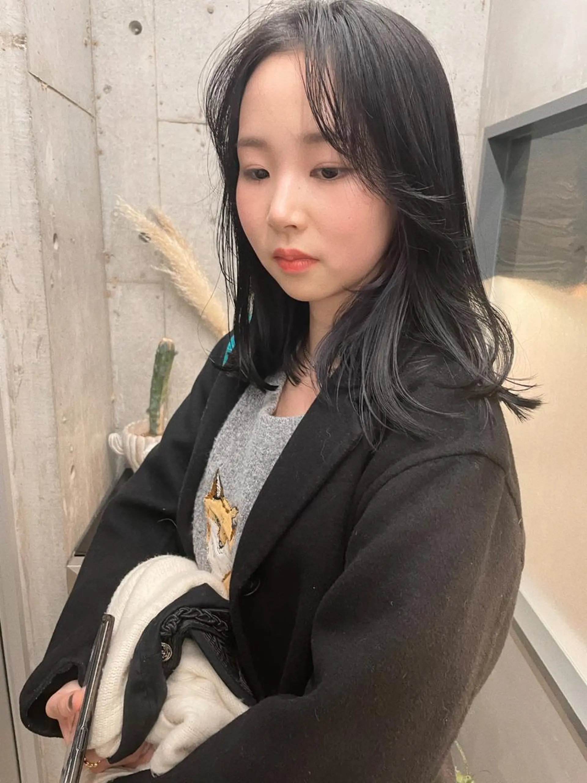 ミディアム カラー カット ヘアカラー トリートメント センスをお届けします 大谷将生infpのヘアスタイル