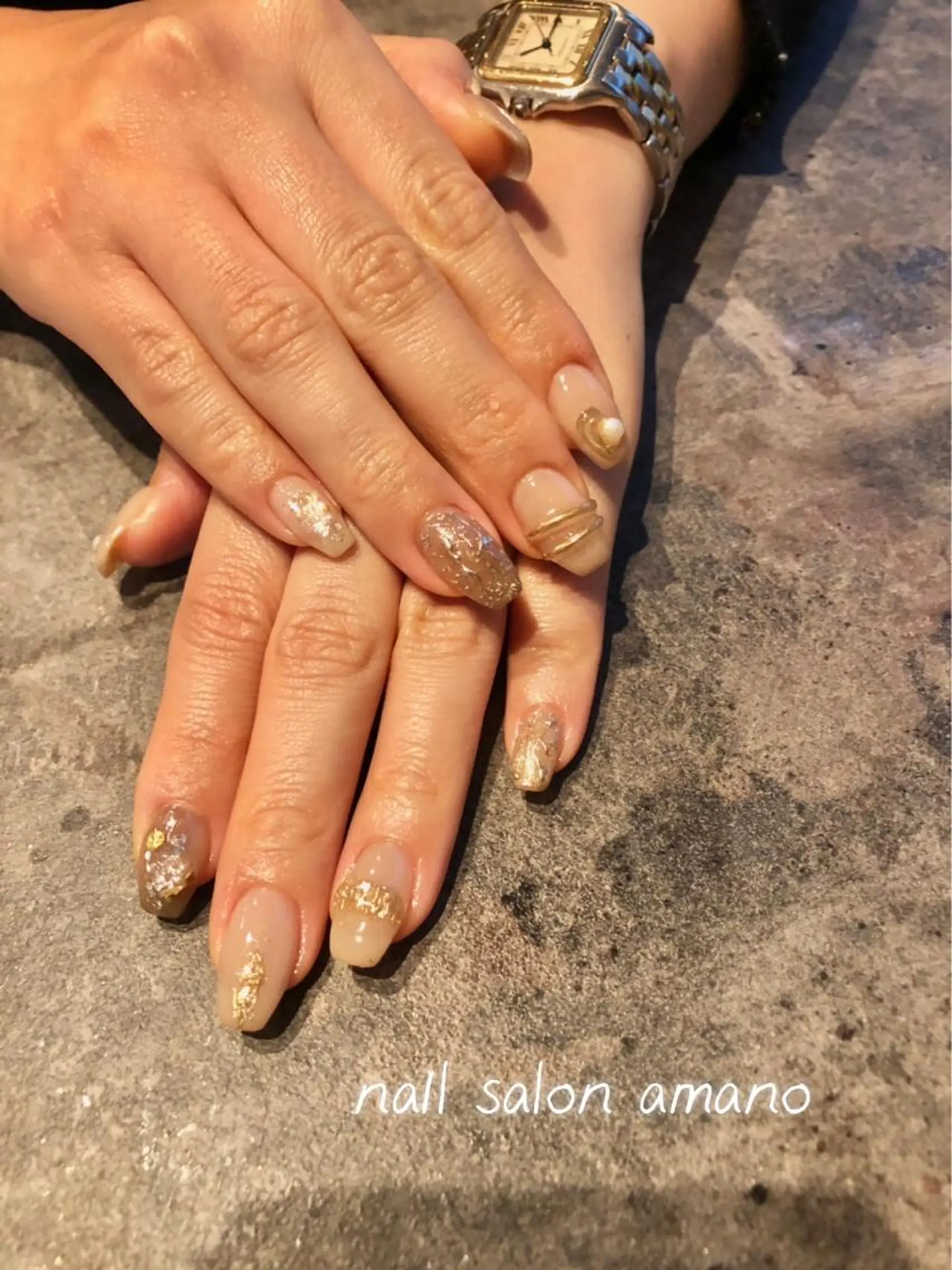 ネイル フラワーネイル ジェルネイル 大理石ネイル(マーブル) ニュアンスネイル シンプルネイル nail salon amanoのネイルデザイン