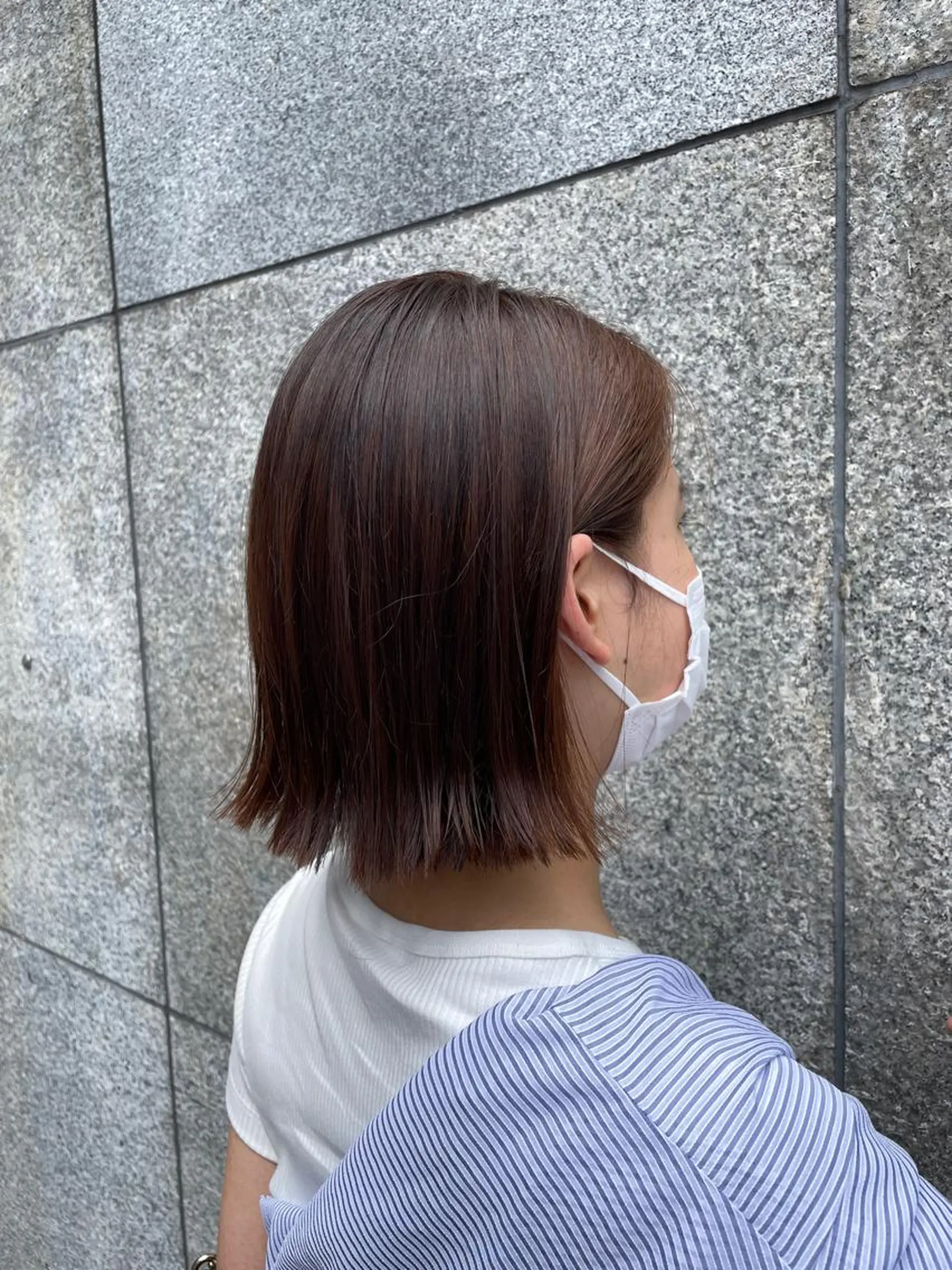 ミディアム 切りっぱなしボブ ボブ 外ハネヘア 🌫️縮毛矯正/髪質 改善/ゆずる🌫️のヘアスタイル