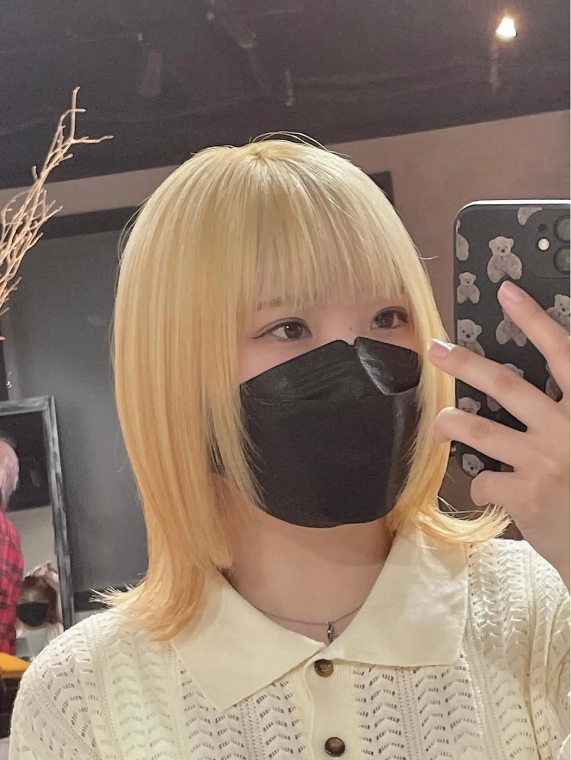 ミディアム カラー ブロンド ウルフカット カット ヘアカラー トリートメント B E C H I C O〔べち子〕のヘアスタイル