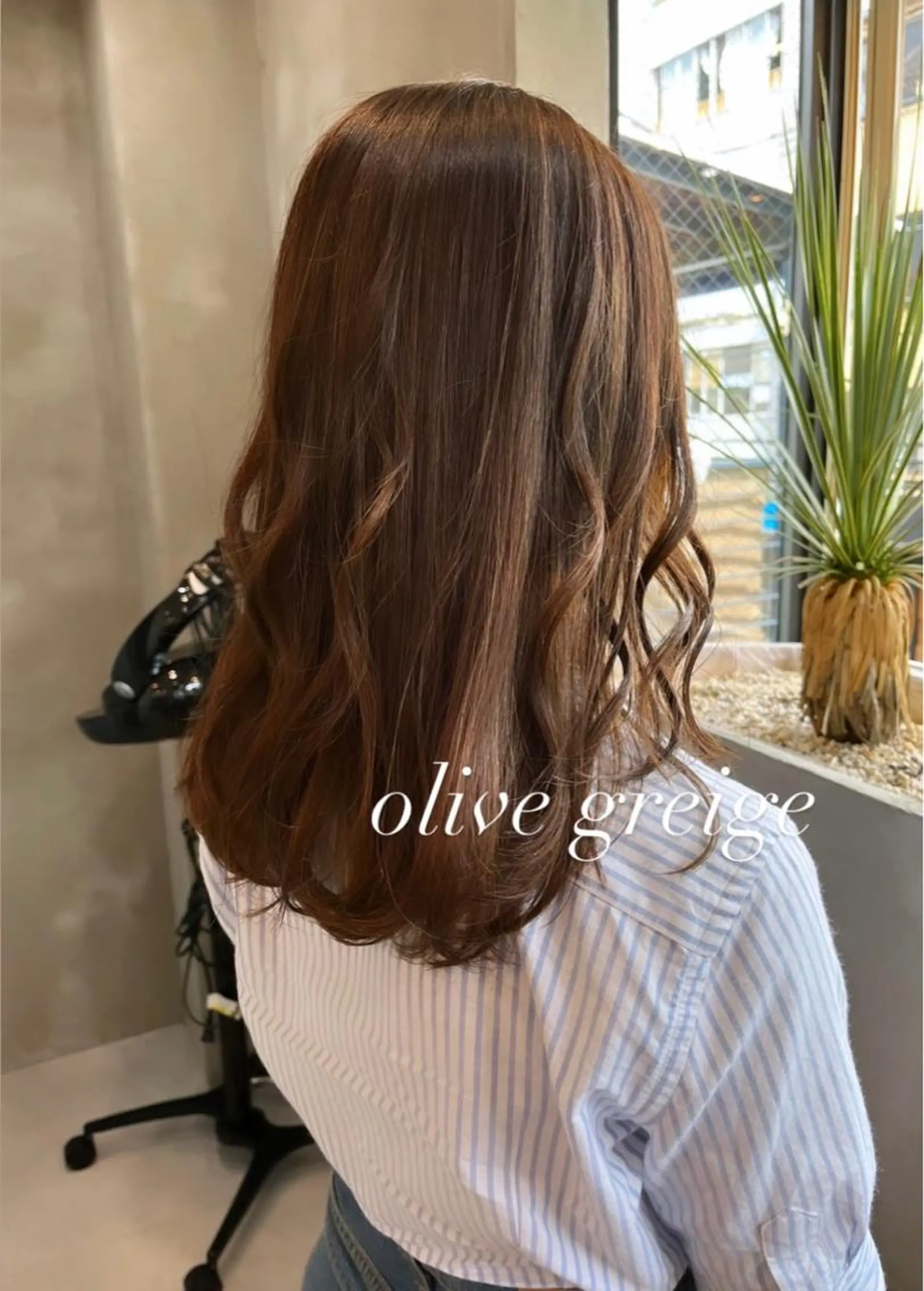 セミロング カラー グレージュ オリーブグレージュ オリーブグレー RIYA❤︎ Aujuaソムリエのヘアスタイル