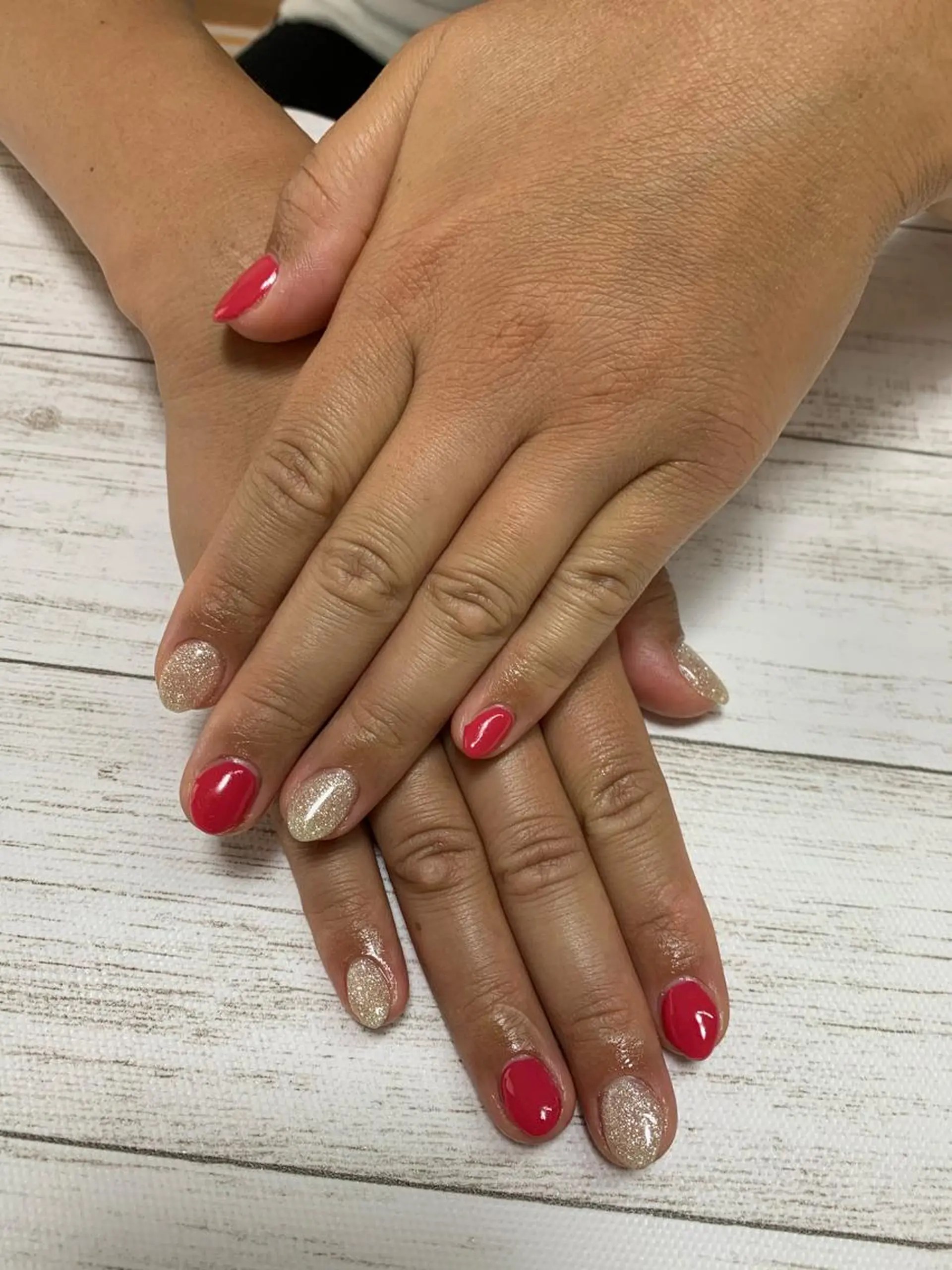 ネイル ラメ(グリッター) ワンカラーネイル ピンク シルバー nakamoto yuukaのネイルデザイン