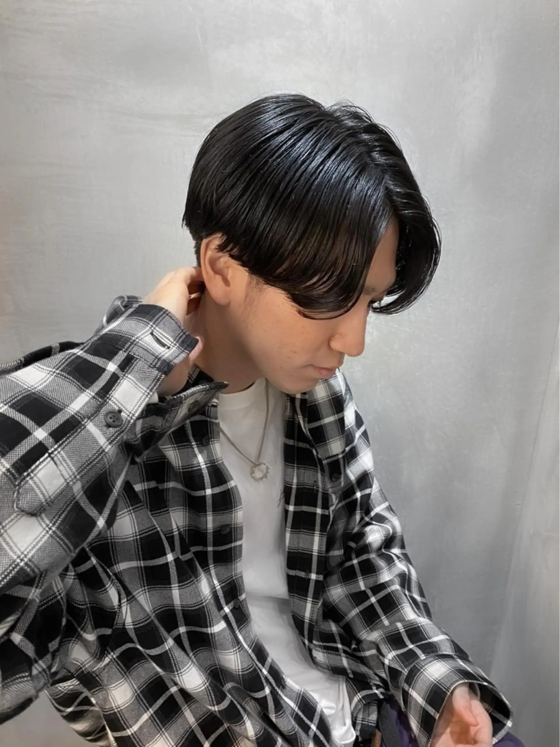 ショート パーマ メンズ センターパート fifth JINGUMAE所属・波巻きスパイラルパー マ/シャドウパーマ駿のヘアスタイル