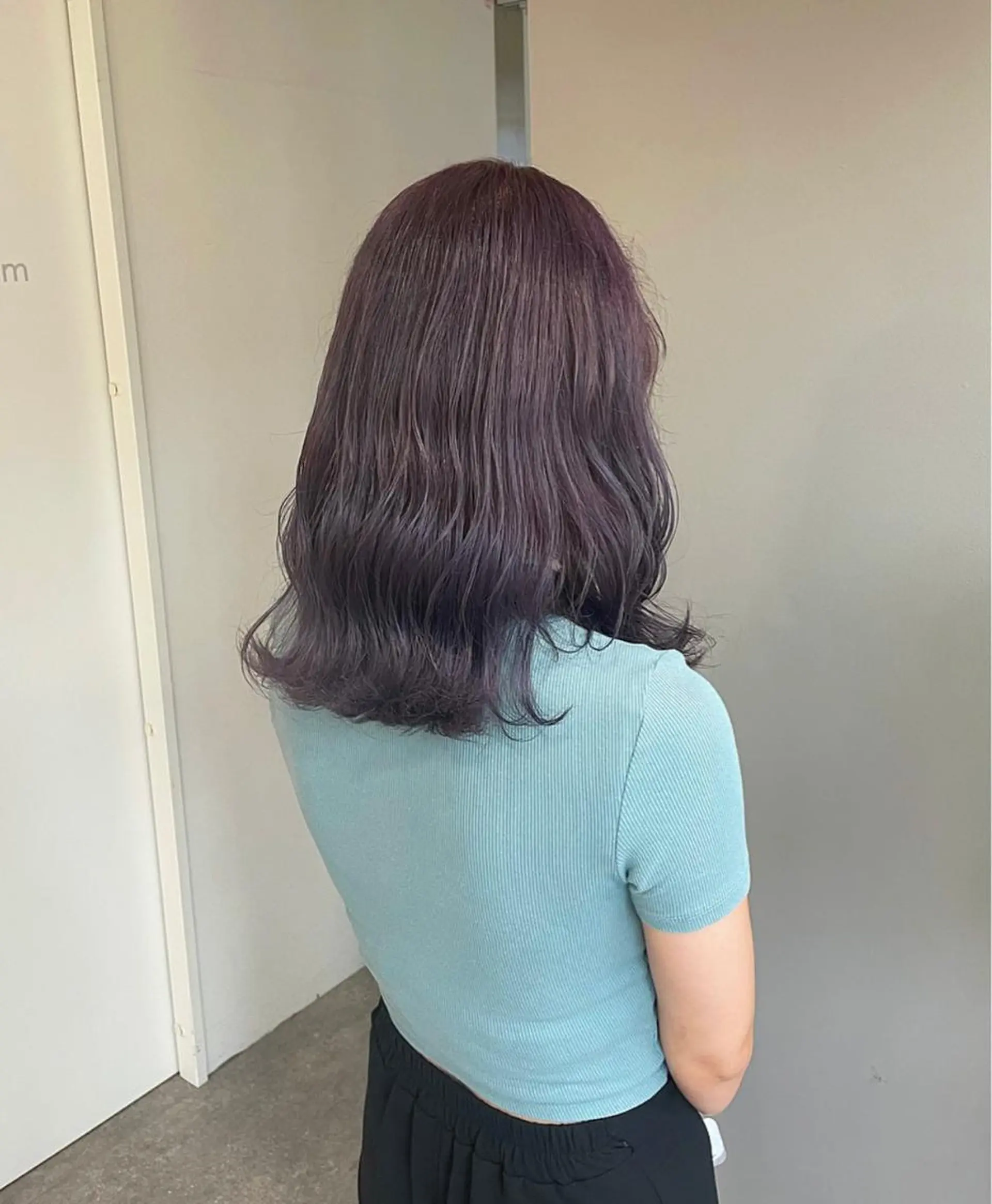 セミロング パープルカラー ヘアカラー ♡透明感/艶カラー/ M a I ♡のヘアスタイル