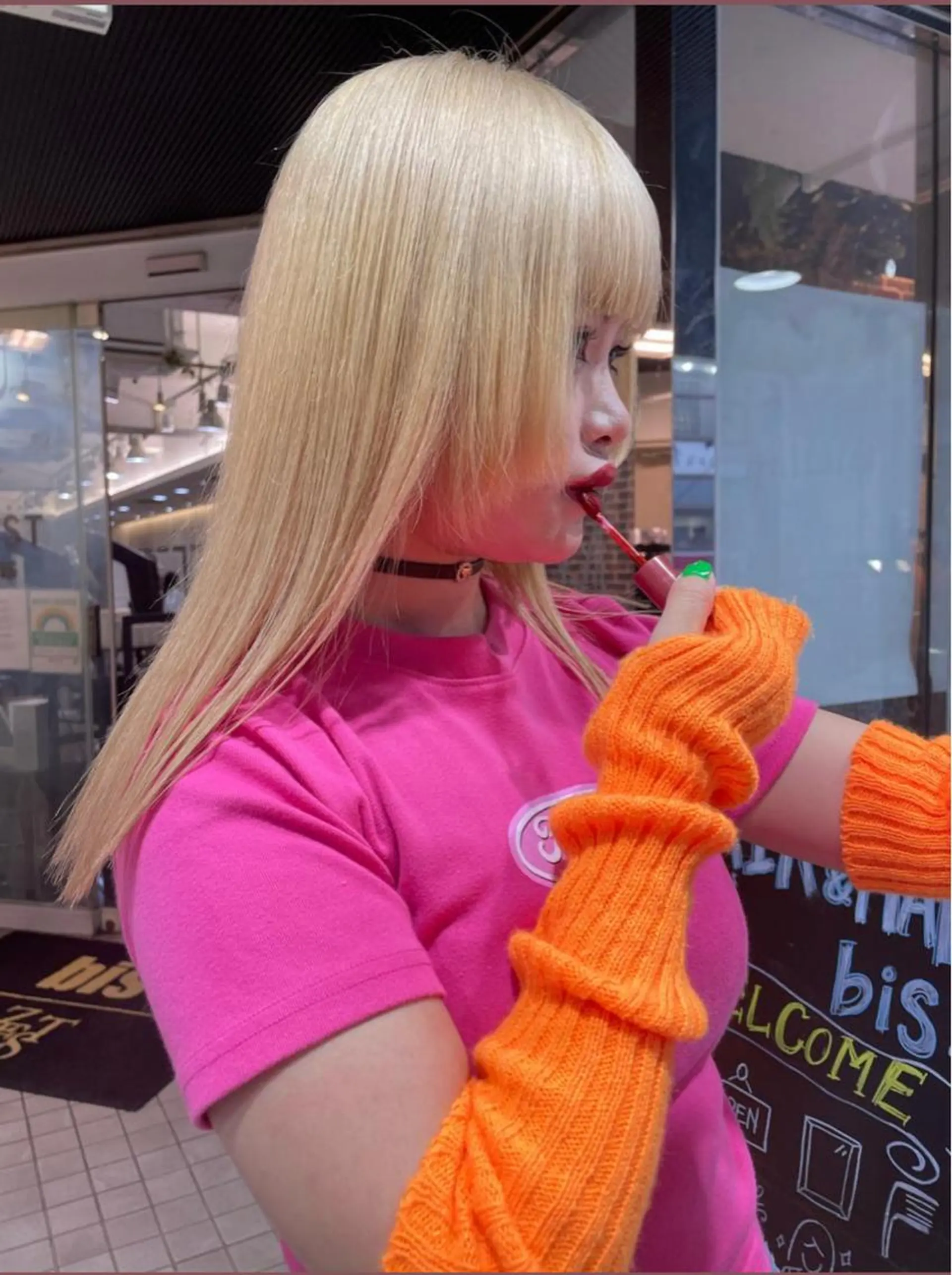 ロング カラー 抜きっぱなしブロンド ブロンド ハイトーンカラー 学生 韓国レイヤー🇰🇷 🤍🎀honokaのヘアスタイル