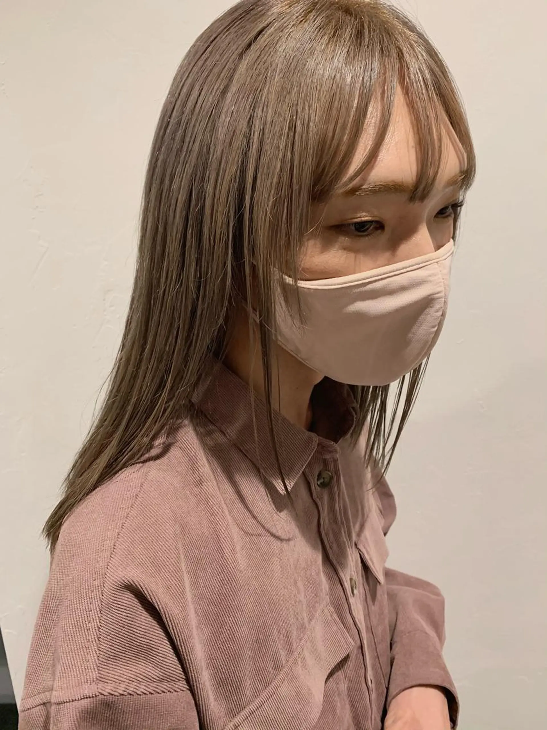 ミディアム カラー ピンクベージュ/新潟 万代/高橋桃葉🍑のヘアスタイル