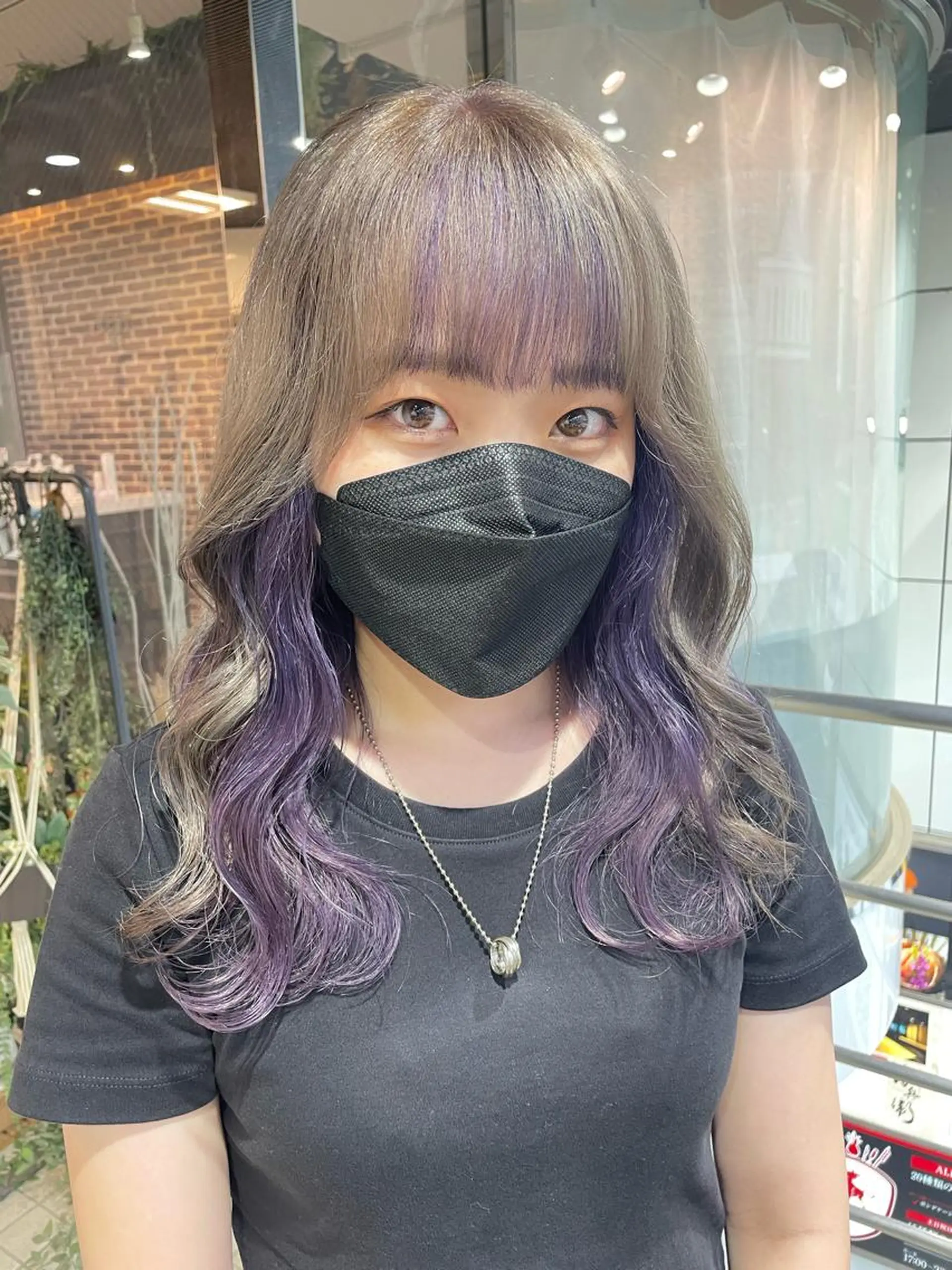 セミロング カット ヘアカラー トリートメント aya/小顔レイヤー /柔らかカラーのヘアスタイル