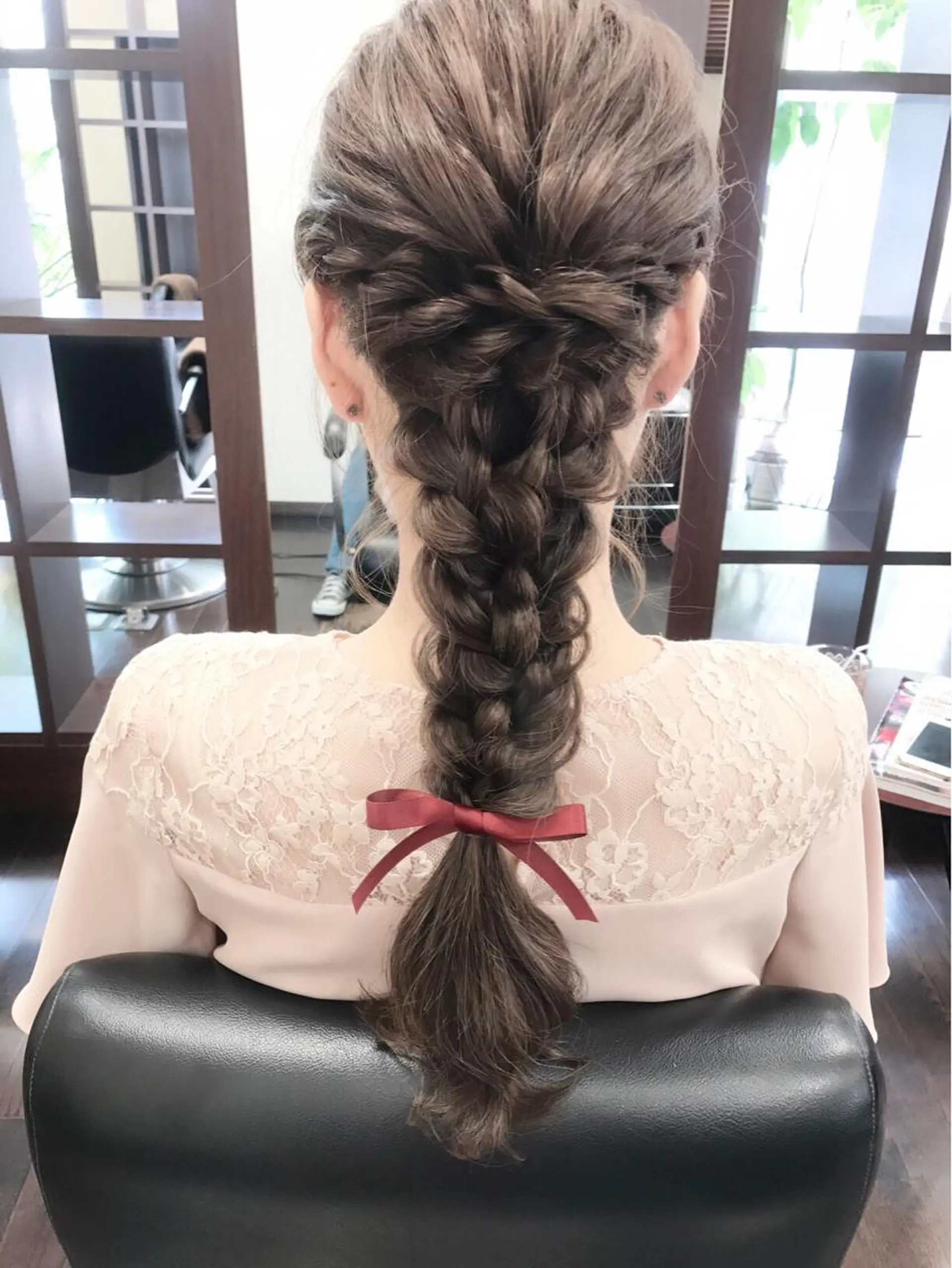 ロング ヘアアレンジ 結婚式・ブライダル 三つ編み 沢田 瞳のヘアスタイル