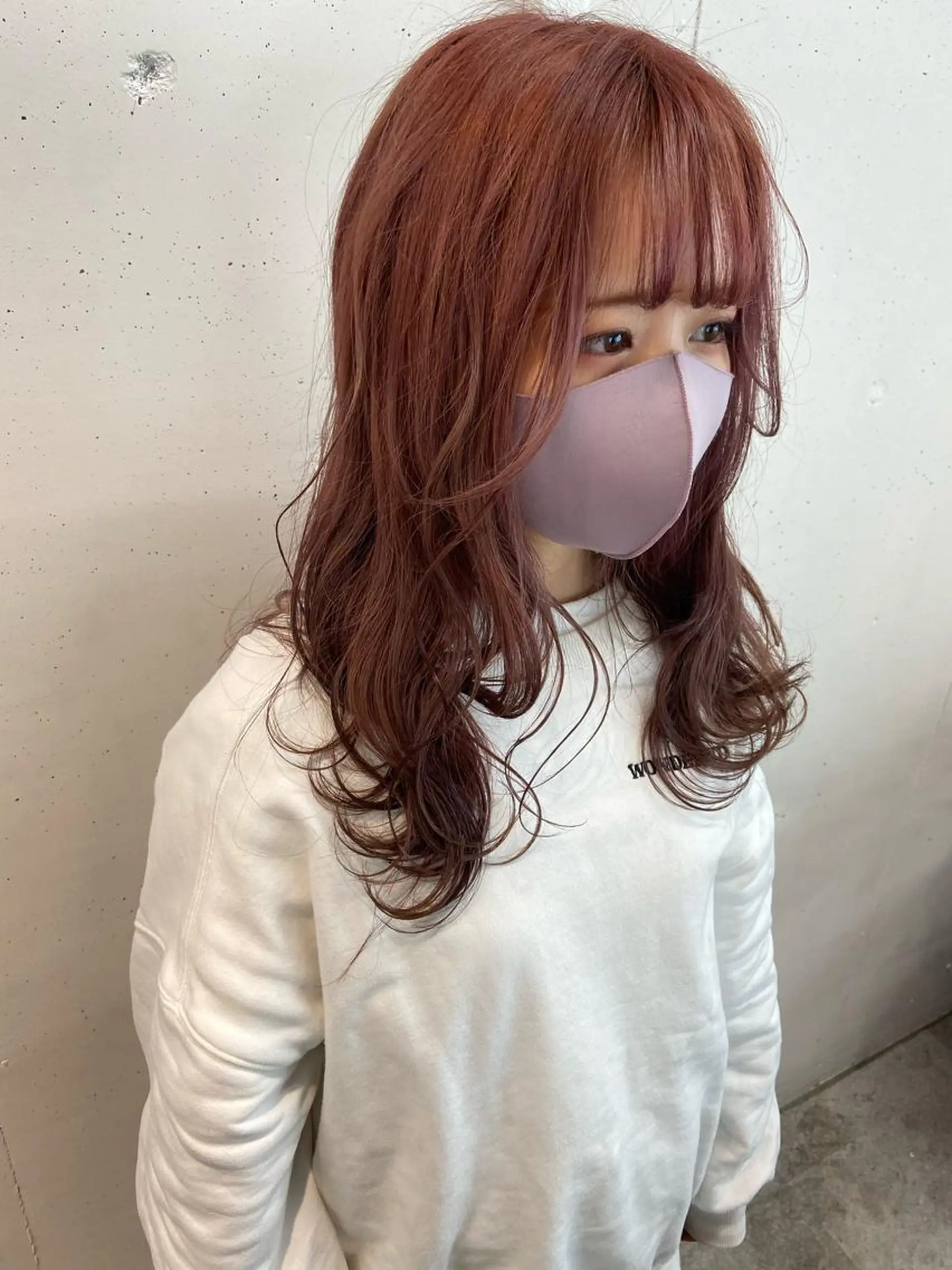 ミディアム カラー ボブレイヤー バレイヤージュ ベージュカラー ブリーチ ケアブリーチ トリートメント ウルフカット レイヤーカット上柿のヘアスタイル