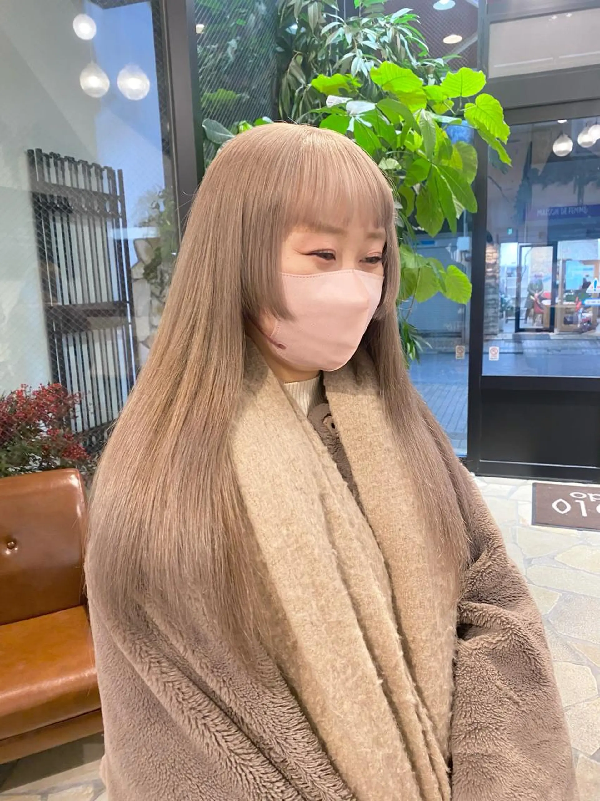 ロング カラー ベージュカラー ハイトーンカラー ハイトーンベージュ 姫カット RINOSHORES所属・yume🫧 ハイトーン/ブリーチのヘアスタイル