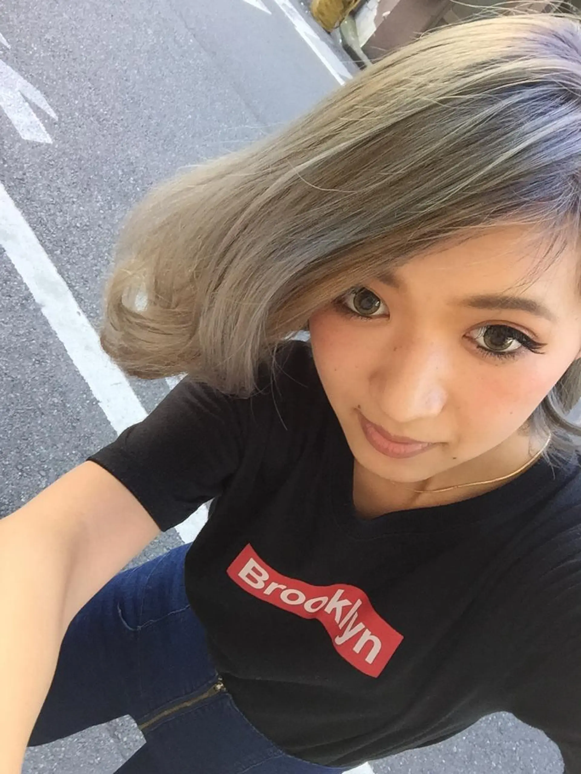 セミロング カラー 久保 敏之のヘアスタイル