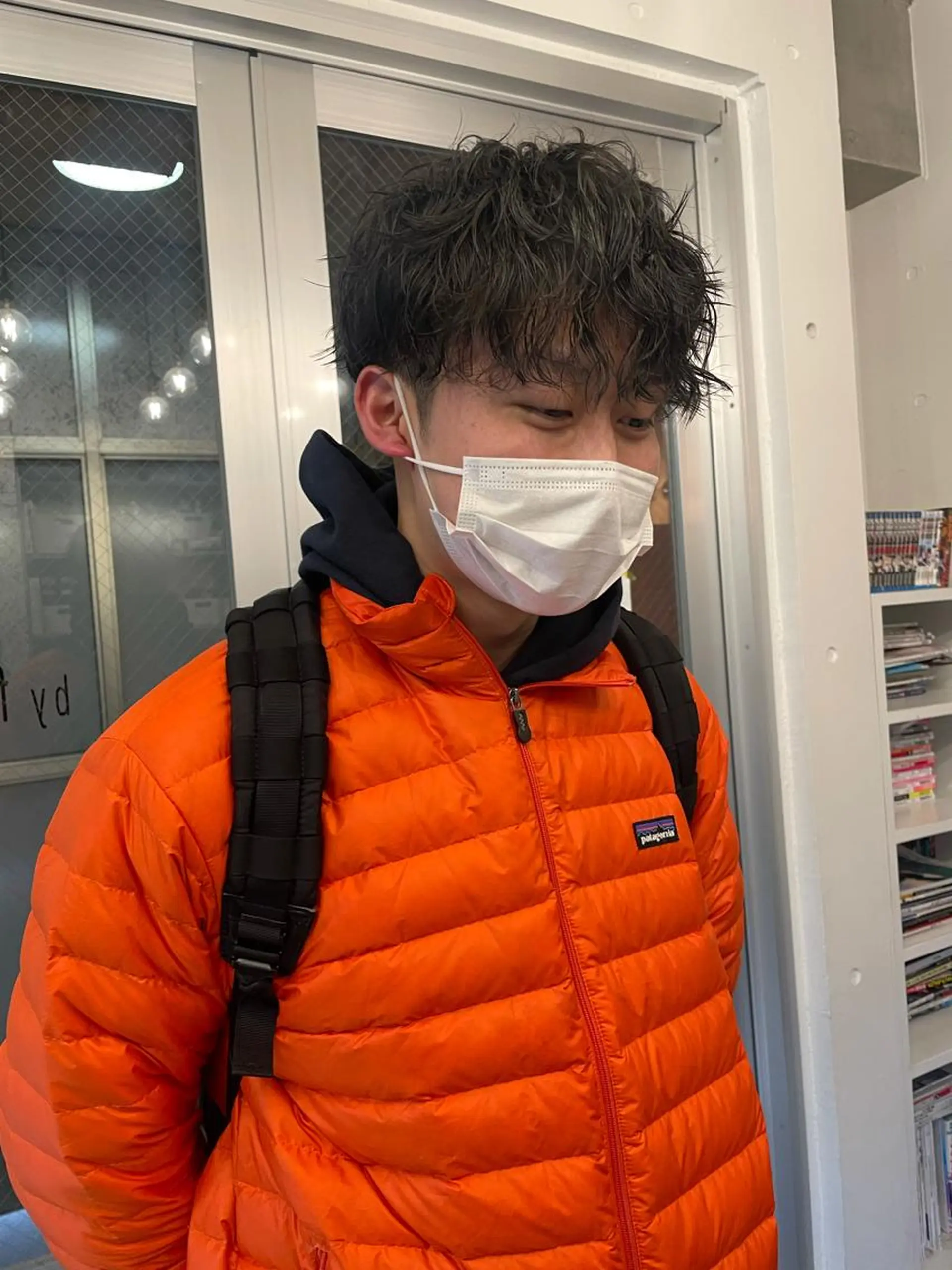 パーマ メンズ センターパート／マッ シュ／パーマ　あさみのヘアスタイル