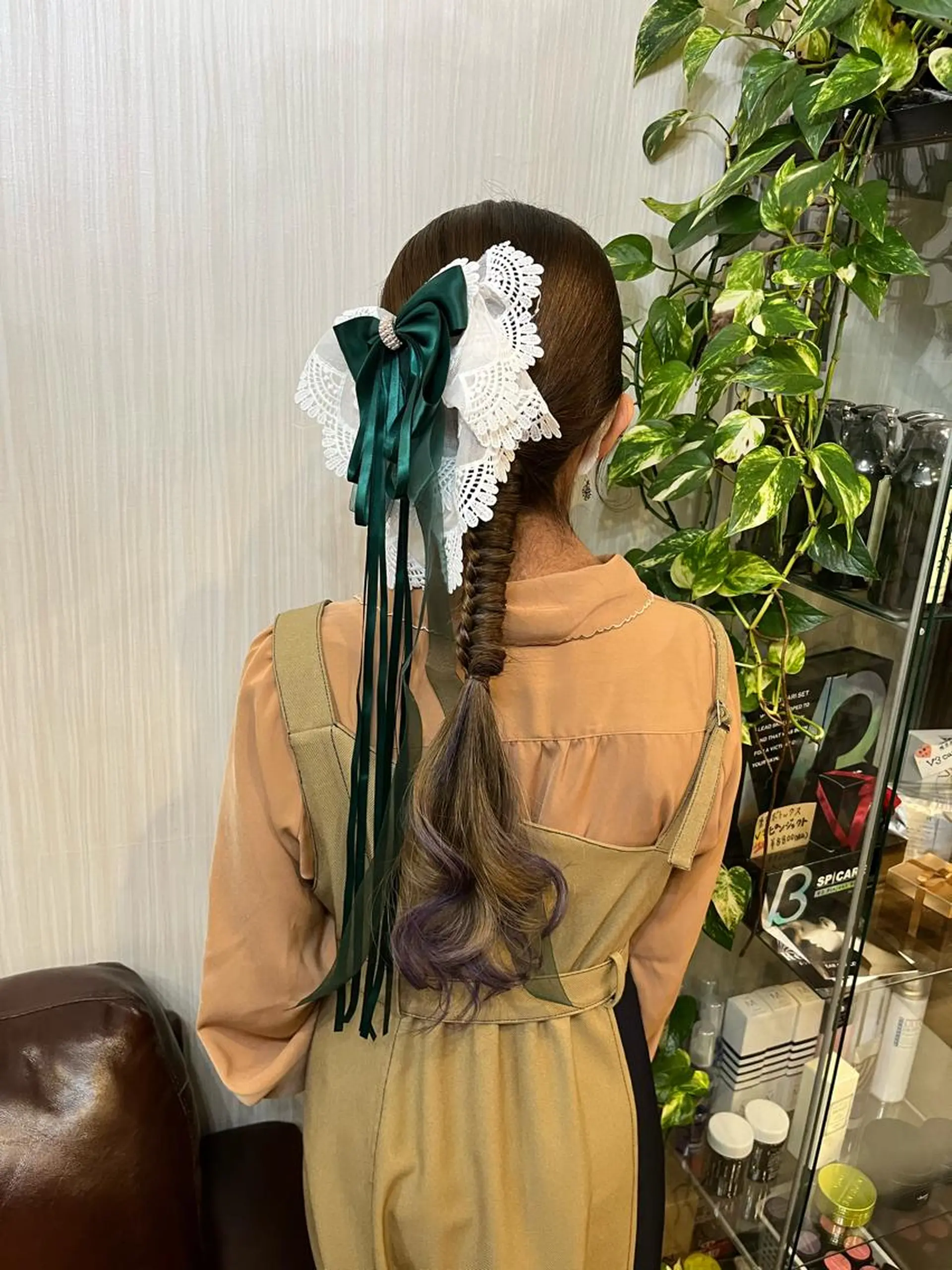 ロング ヘアアレンジ ハーフアップ 結婚式・ブライダル ヘアセット きむえり/髪質改善 /うねり広がり改善のヘアスタイル