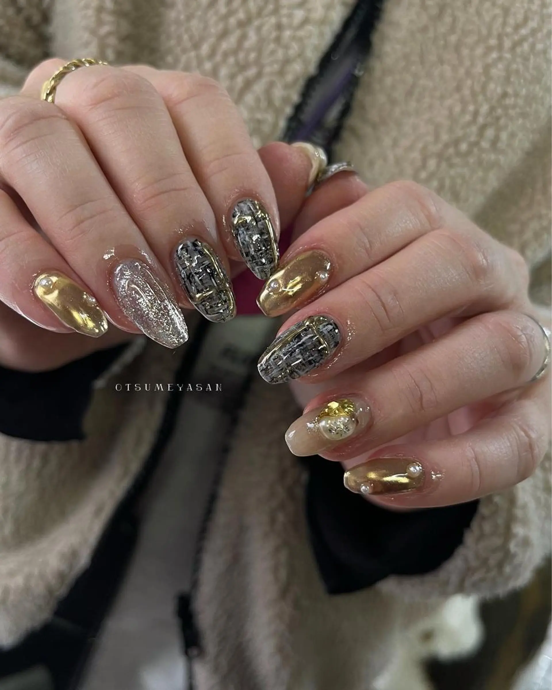 ネイル ブルー ジェルネイル 韓国ネイル マグネットネイル ミラーネイル わたなべ ちかのネイルデザイン