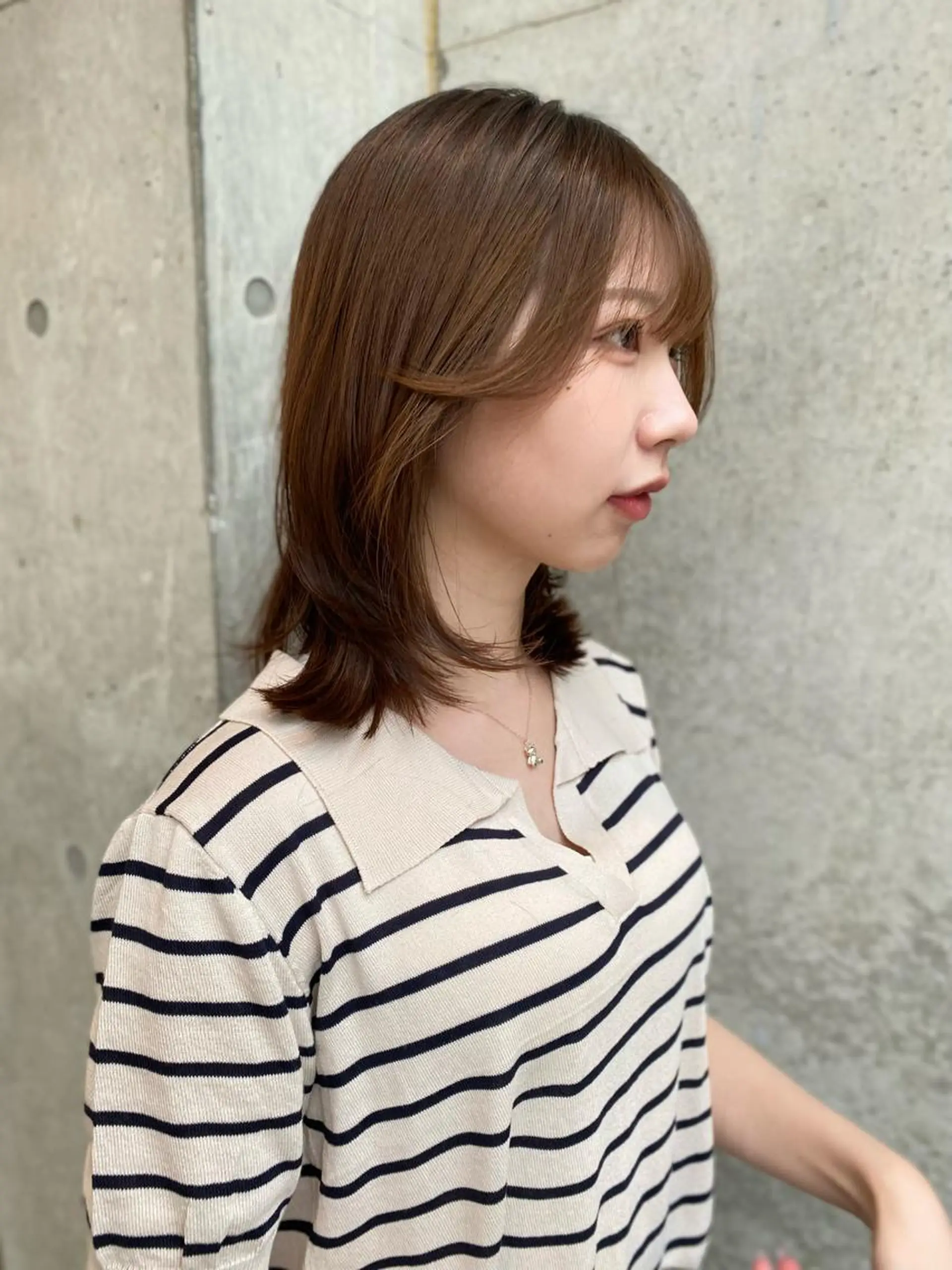 ミディアム カラー カット ヘアカラー トリートメント レイヤー/柔色 カラー/SAkiのヘアスタイル