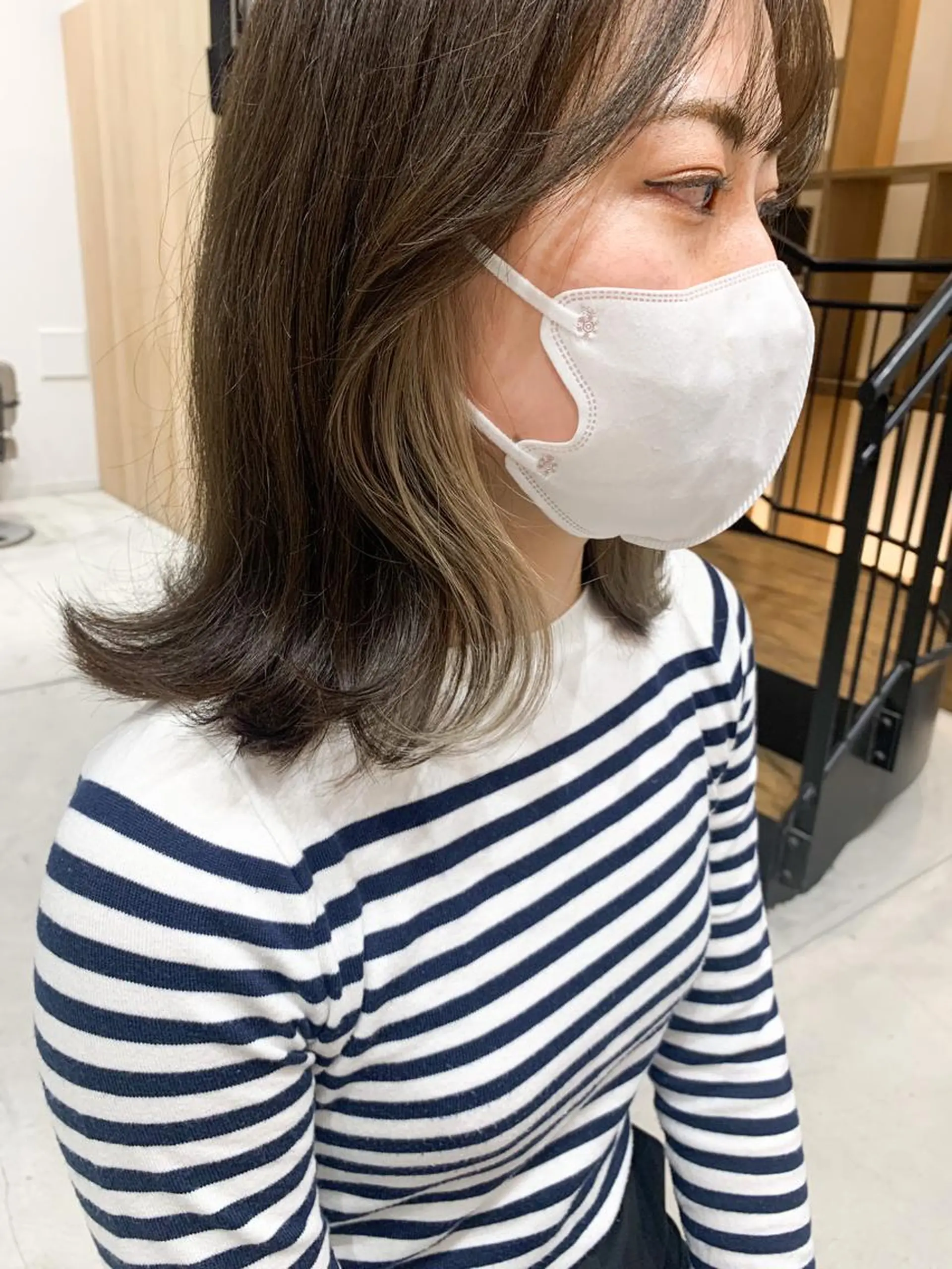 ミディアム カラー ヘアアレンジ ブリーチ ヘアカラー トリートメント yuka .のヘアスタイル