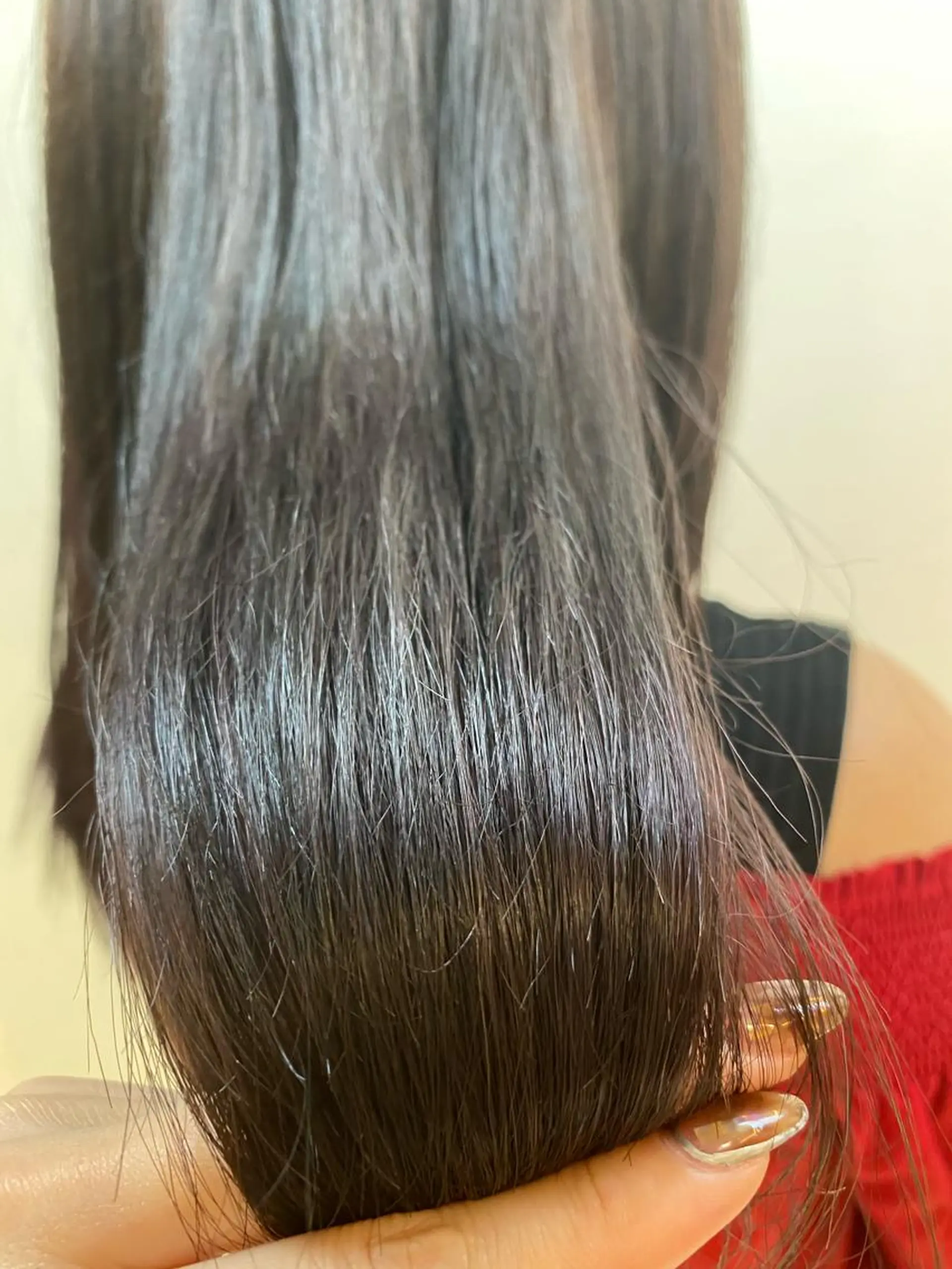 ロング トリートメント 酸熱トリートメント 小顔レイヤー/ ベージュ🤍Rieのヘアスタイル