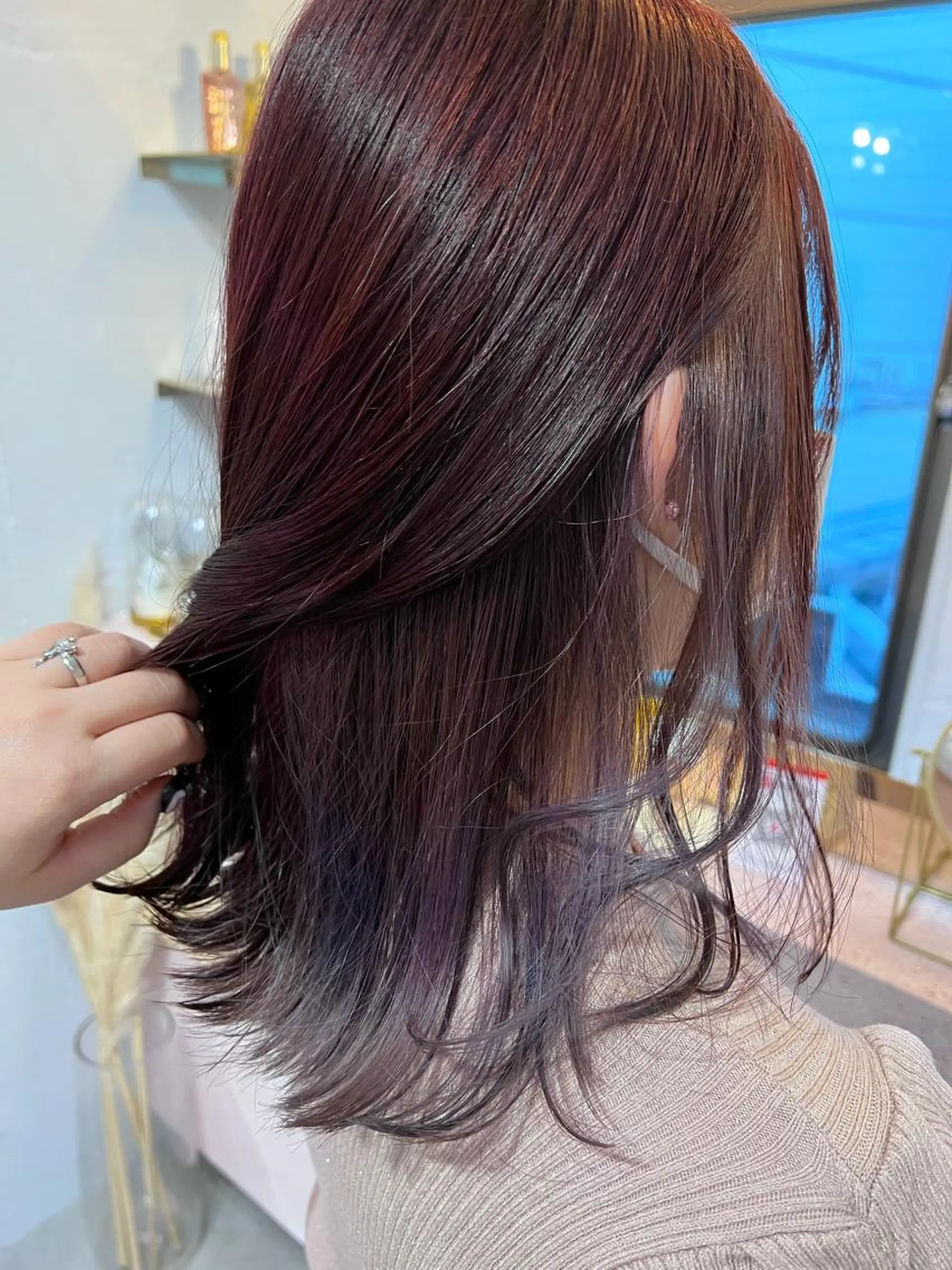 ミディアム 韓国風ヘア ヘアカラー トリートメント 🎀しゅな/韓国 レイヤー/透明感♡のヘアスタイル