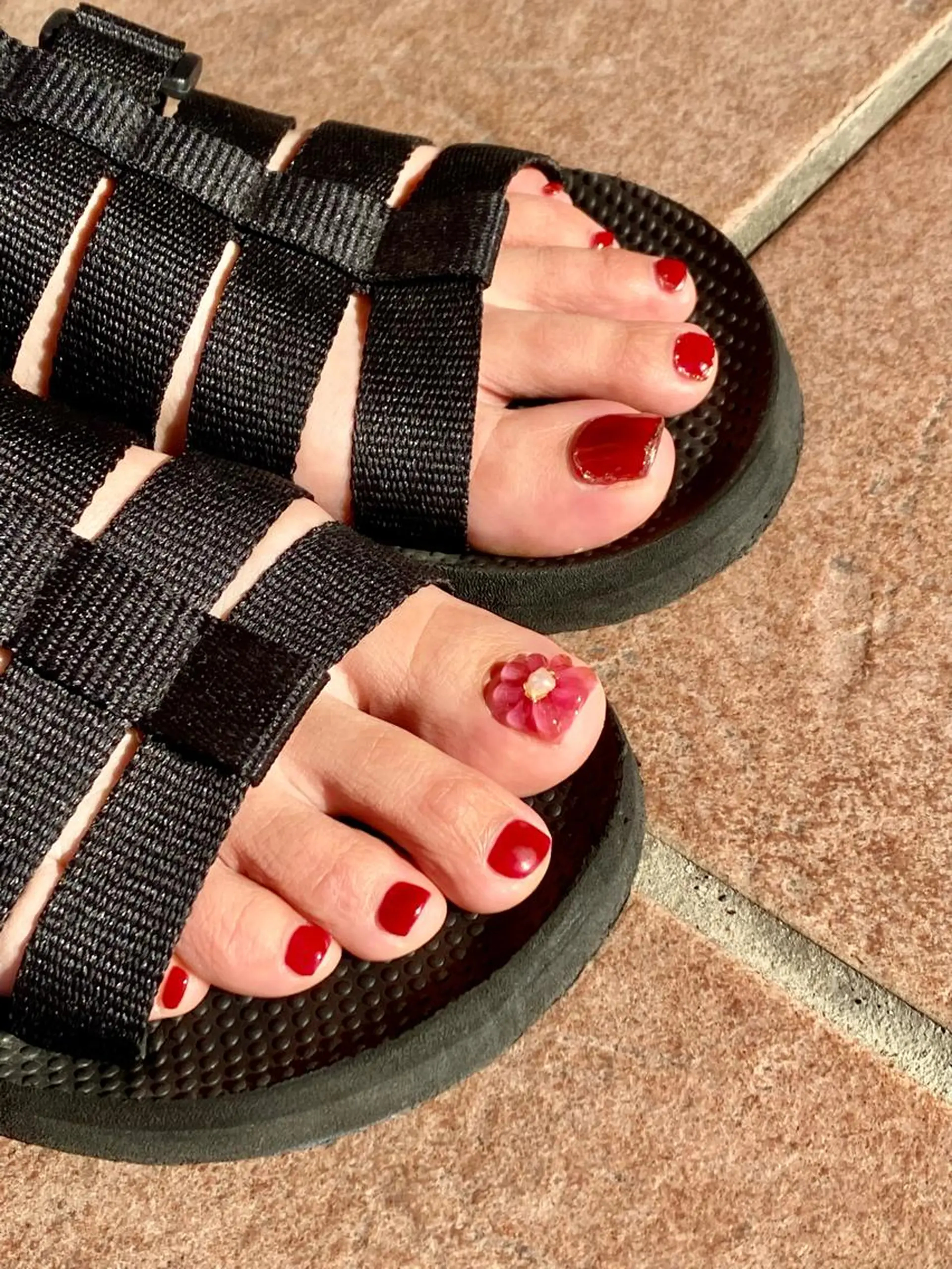 キッズ ネイル アートネイル ボルドー クリアネイル フットネイル ジェルネイル フットネイル おうちネイルサロン RINAのその他イメージ