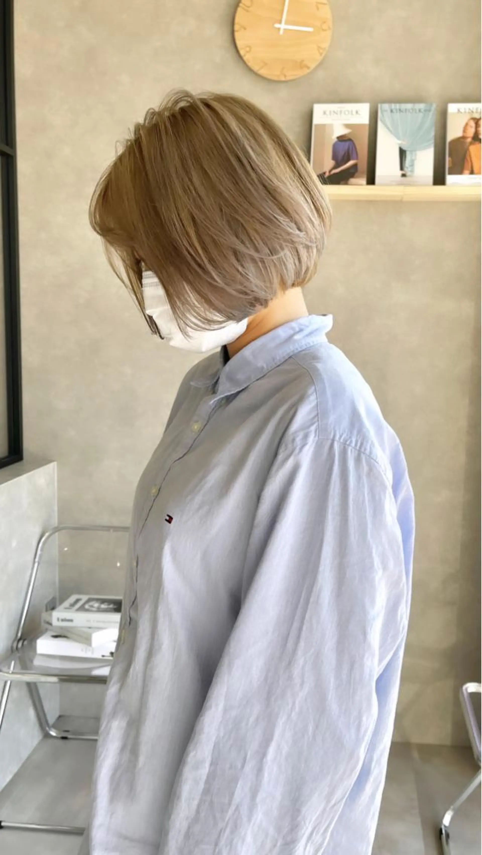 ミディアム カラー カット ヘアカラー トリートメント 一ノ瀬 暁のヘアスタイル