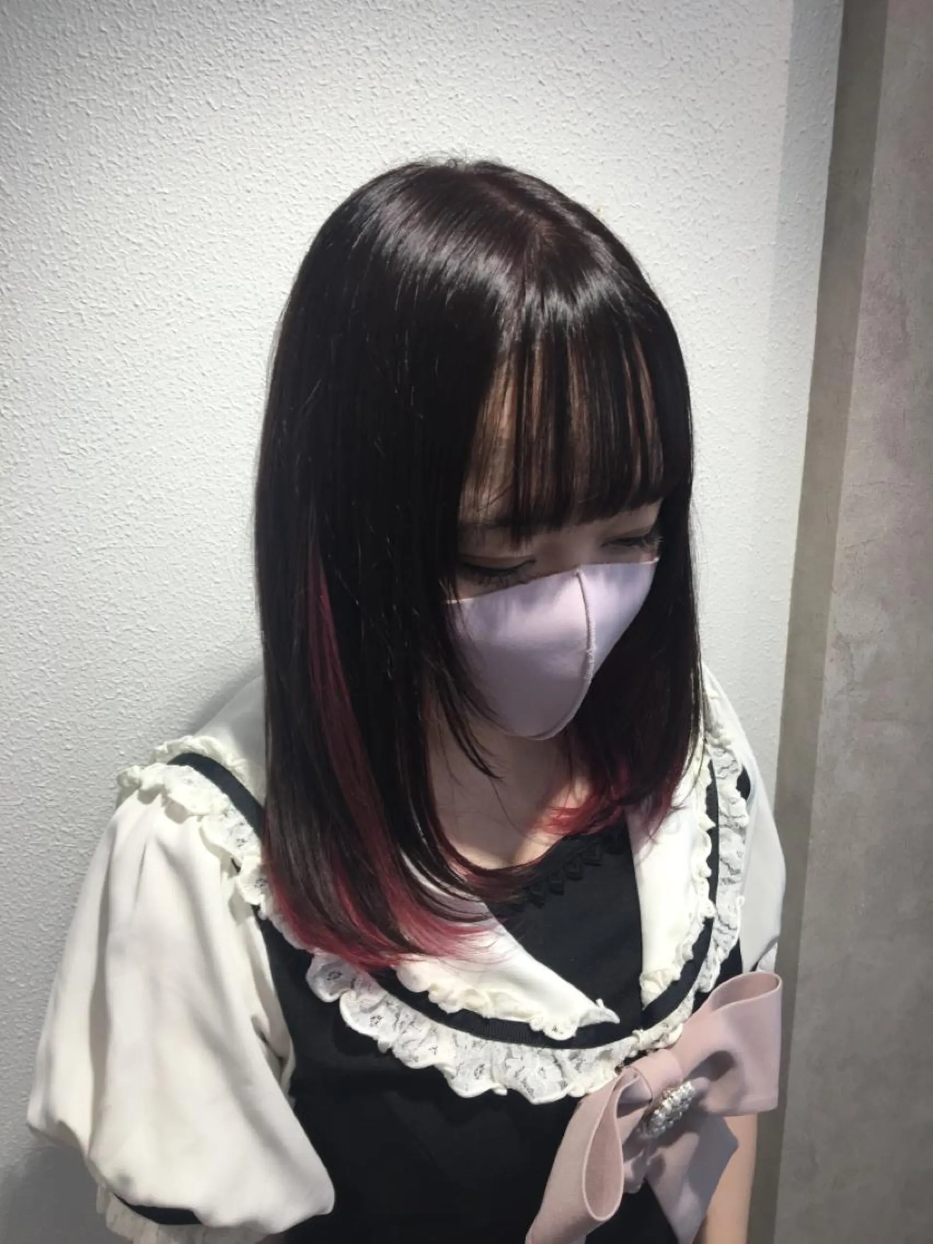 セミロング カラー ピンクカラー FABLE HAIR ファブル難波・心斎橋のヘアスタイル