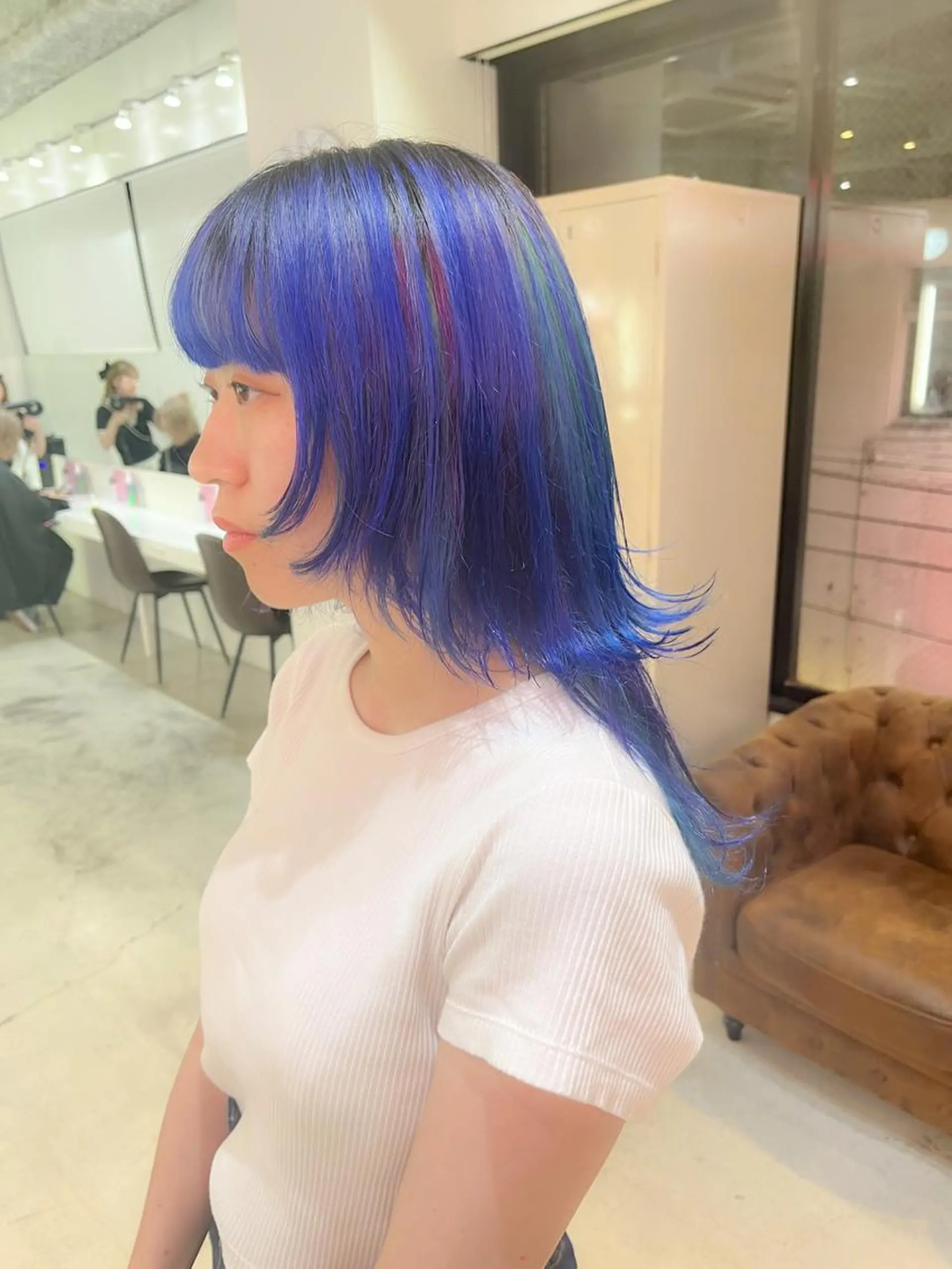 ミディアム カラー ハイトーンを育てる ブリーチカラー/牧原のヘアスタイル