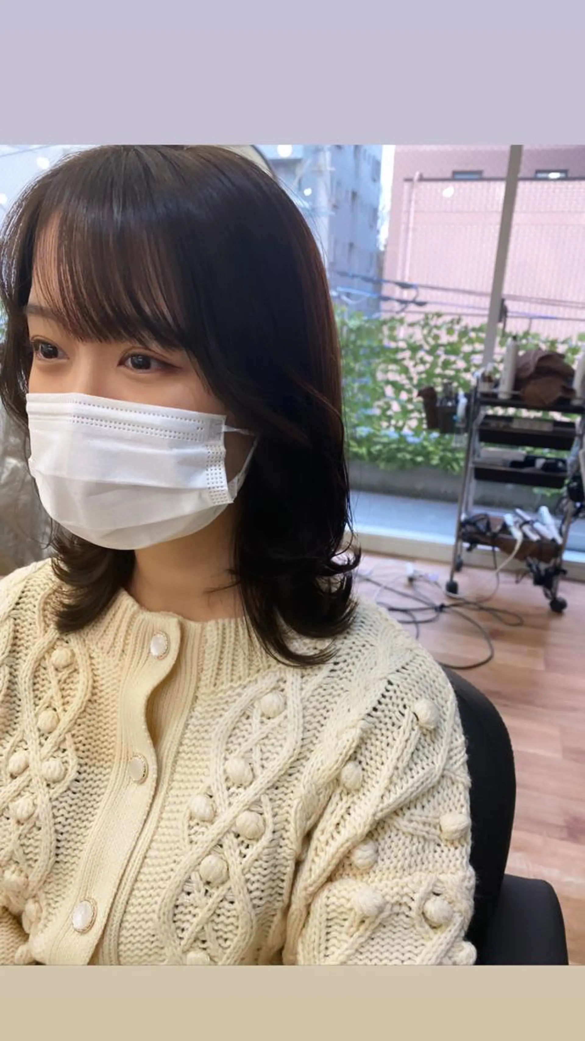 ミディアム カット ヘアカラー トリートメント レイヤー/顔周り 田山　穂波のヘアスタイル