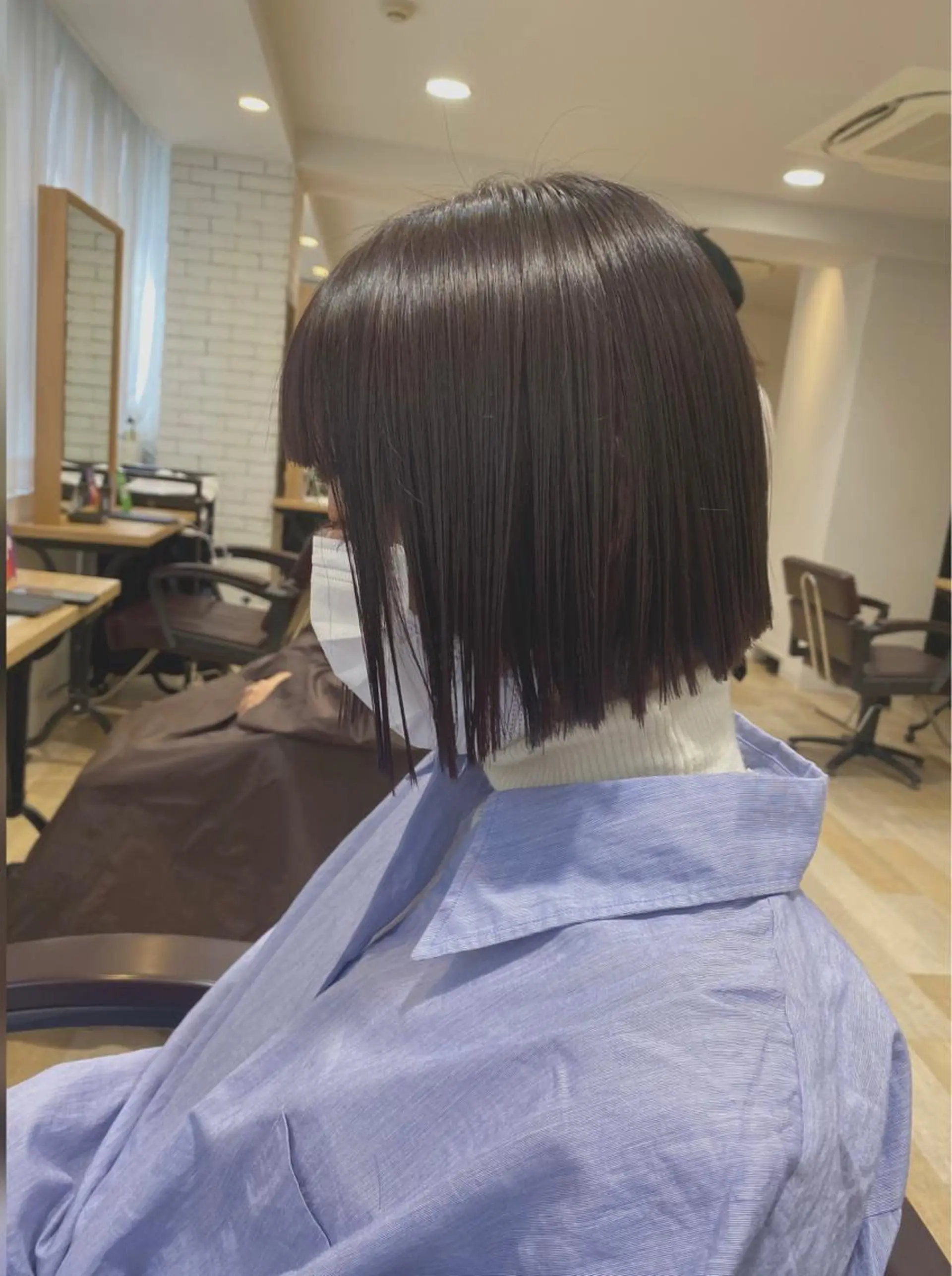 ミディアム 切りっぱなしボブ ボブ カット パーソナルカラー lapiax阿部のヘアスタイル