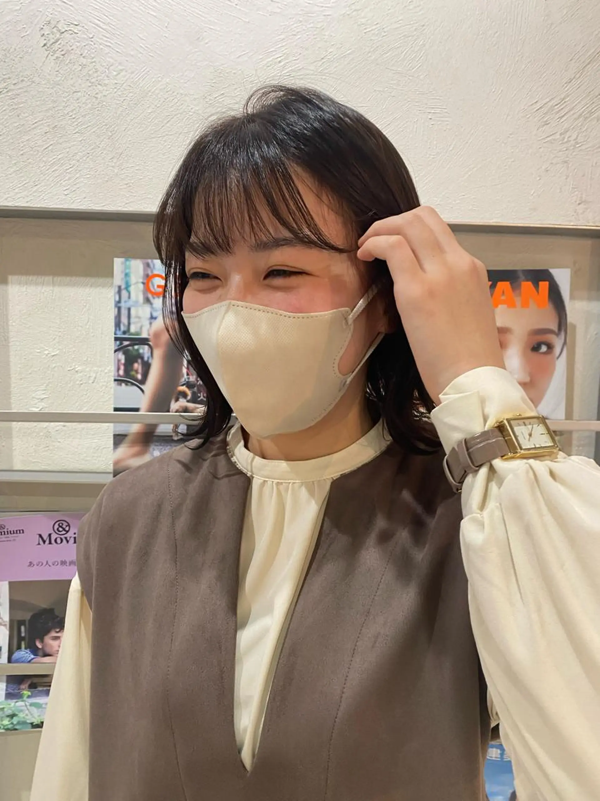 ミディアム 切りっぱなしボブ ボブ I nagiのヘアスタイル