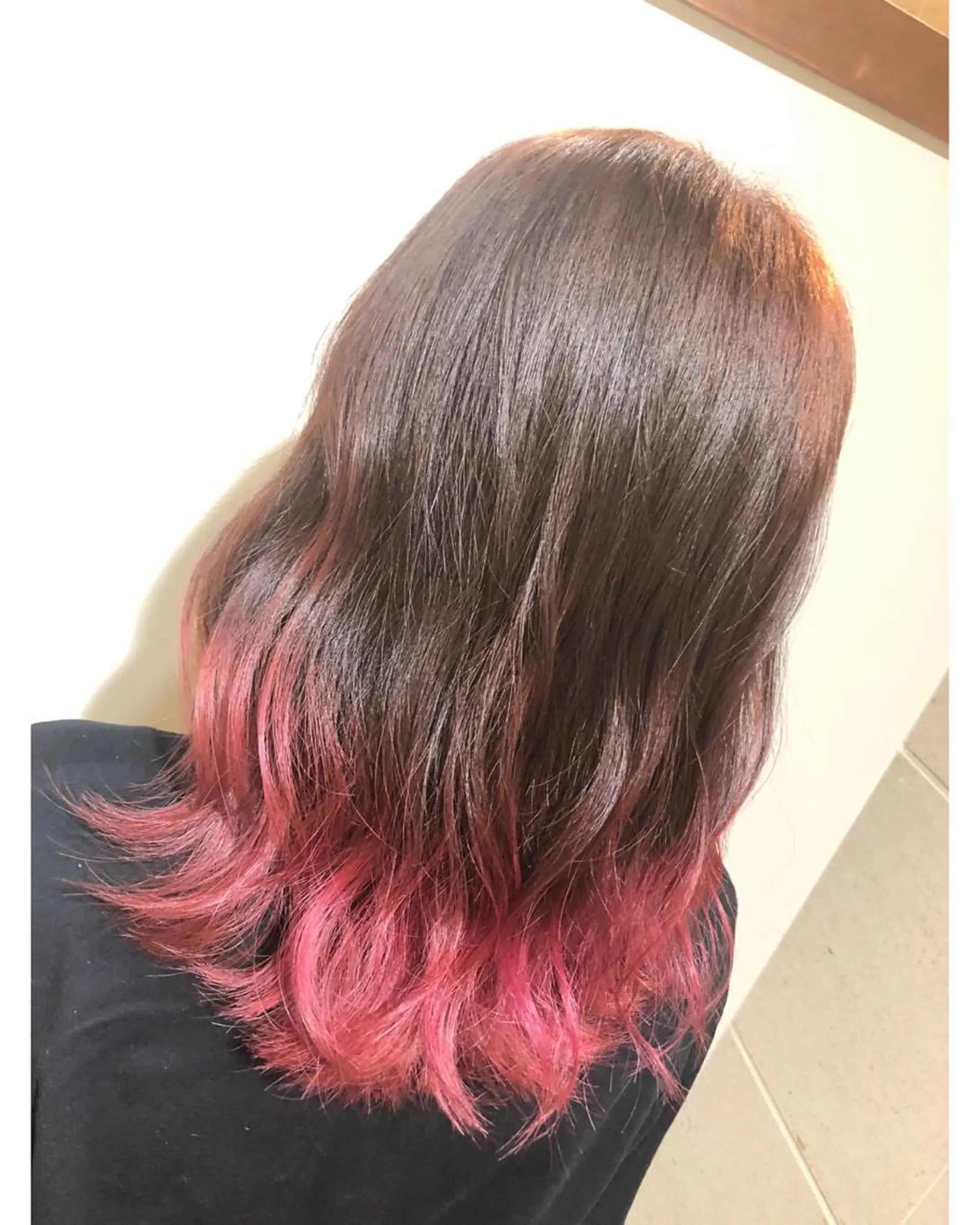 セミロング カラー グラデーションカラー ピンクカラー ヘアカラー トリートメント 💓シールエクステ ルミエールのヘアスタイル