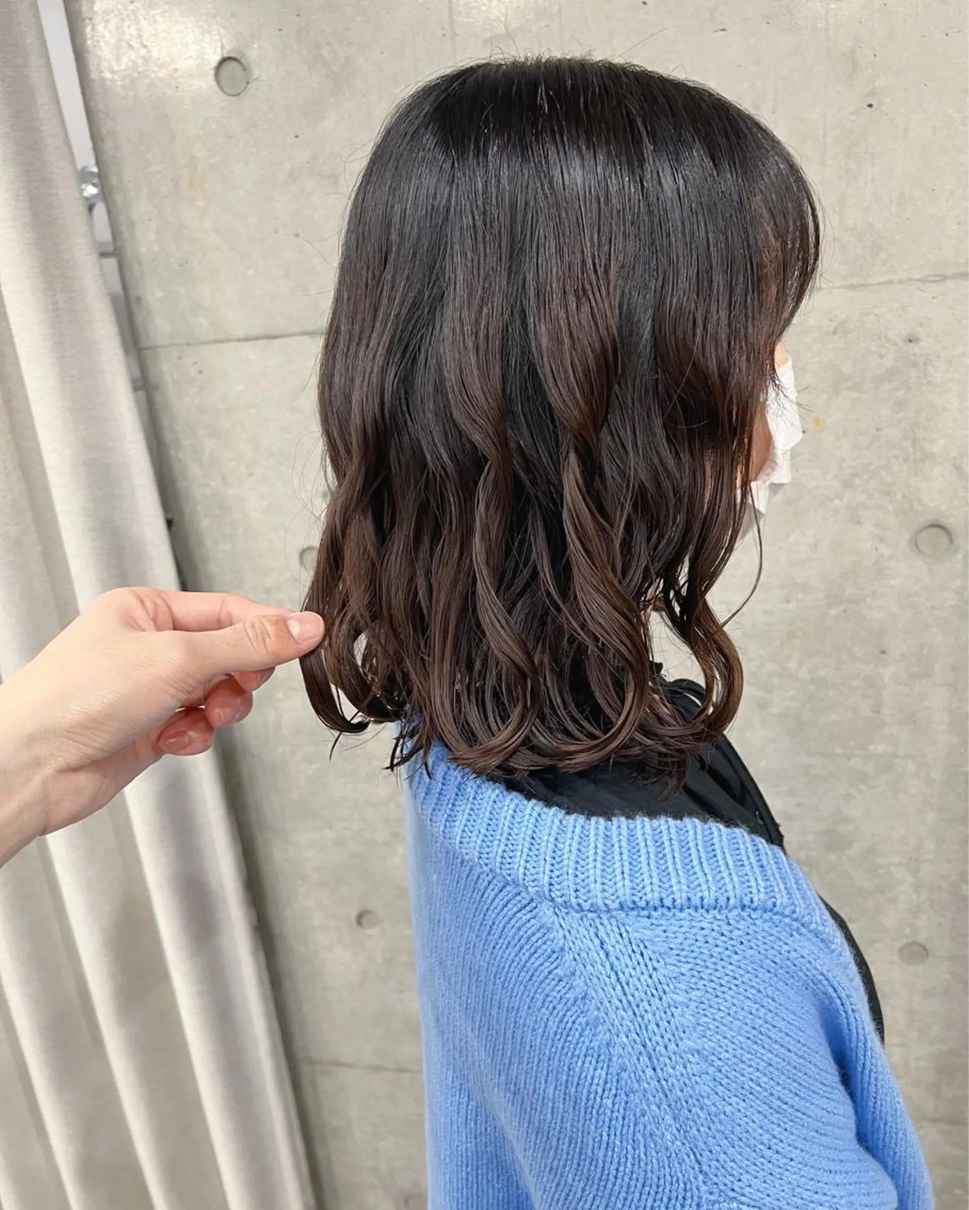ミディアム パーマ ボブパーマコテ巻き風 パーマNo1深江秀平のヘアスタイル