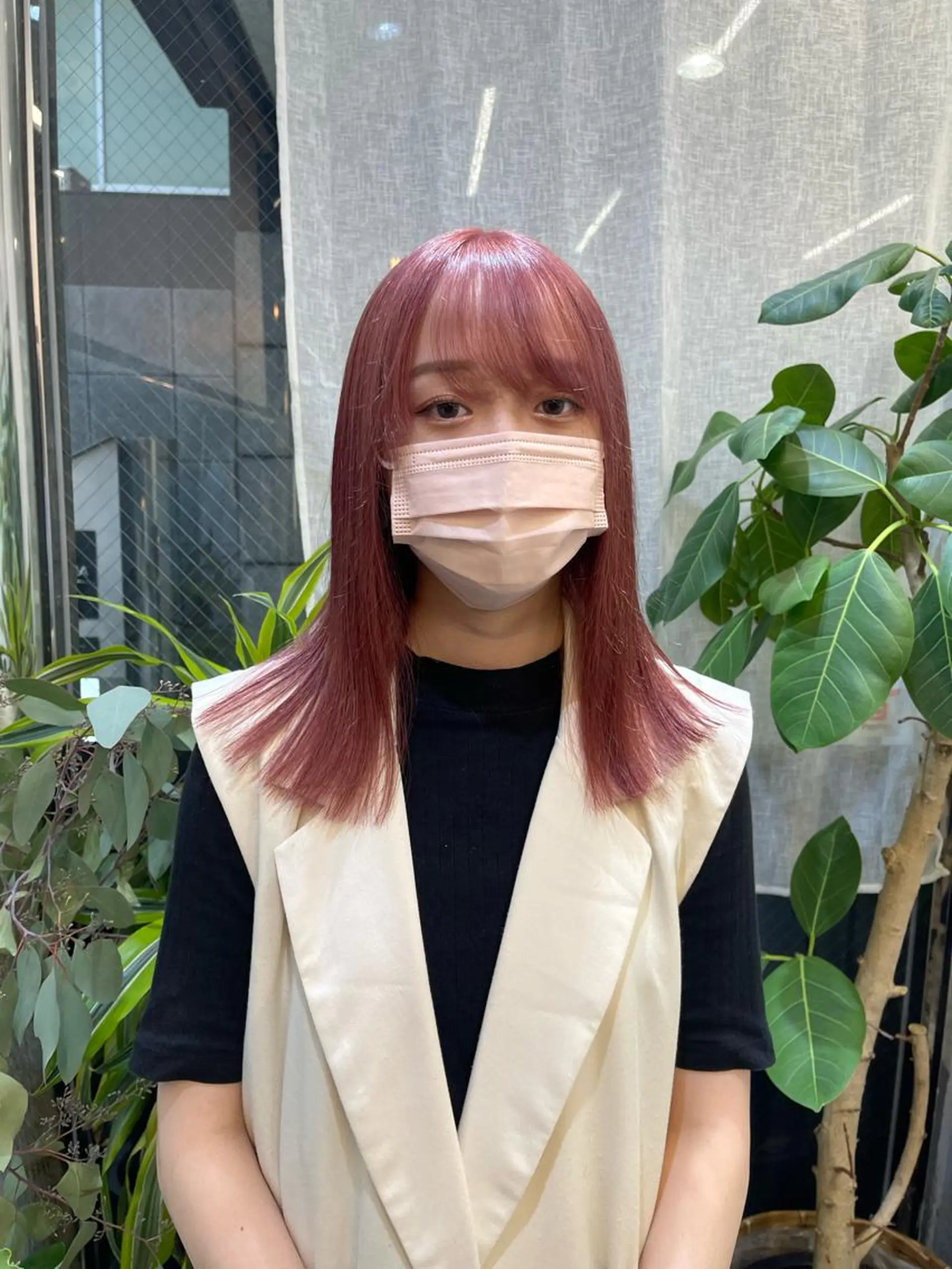 ミディアム カラー ヘアアレンジ ヘアカラー 早瀬裕之 パーマのヘアスタイル