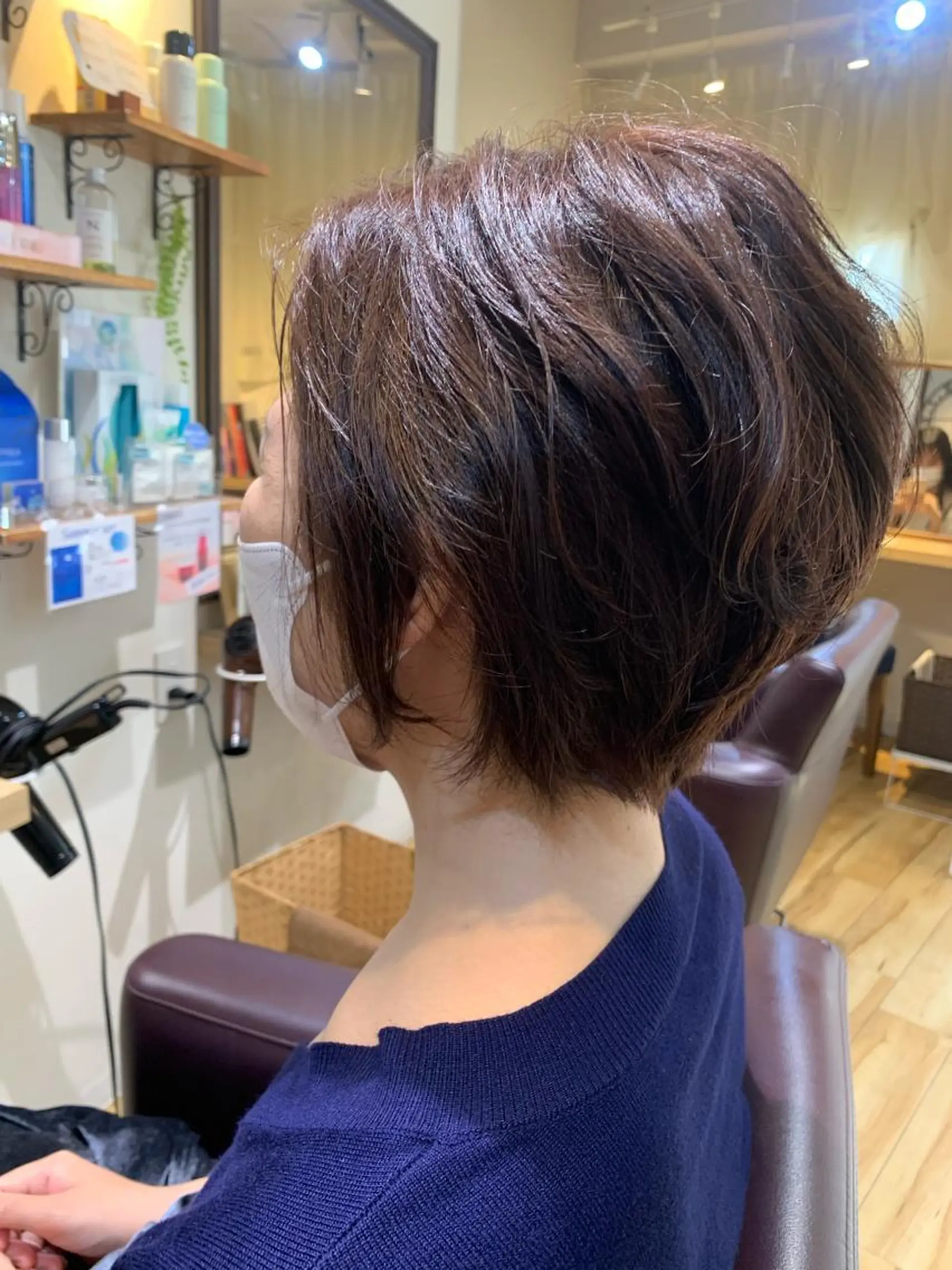 ショート カラー パーマ ヘアアレンジ メンズ キッズ ショートボブ テラコッタ ボブ ショートヘア ストレートパーマ ORGA所属・飯塚 朋代のヘアスタイル