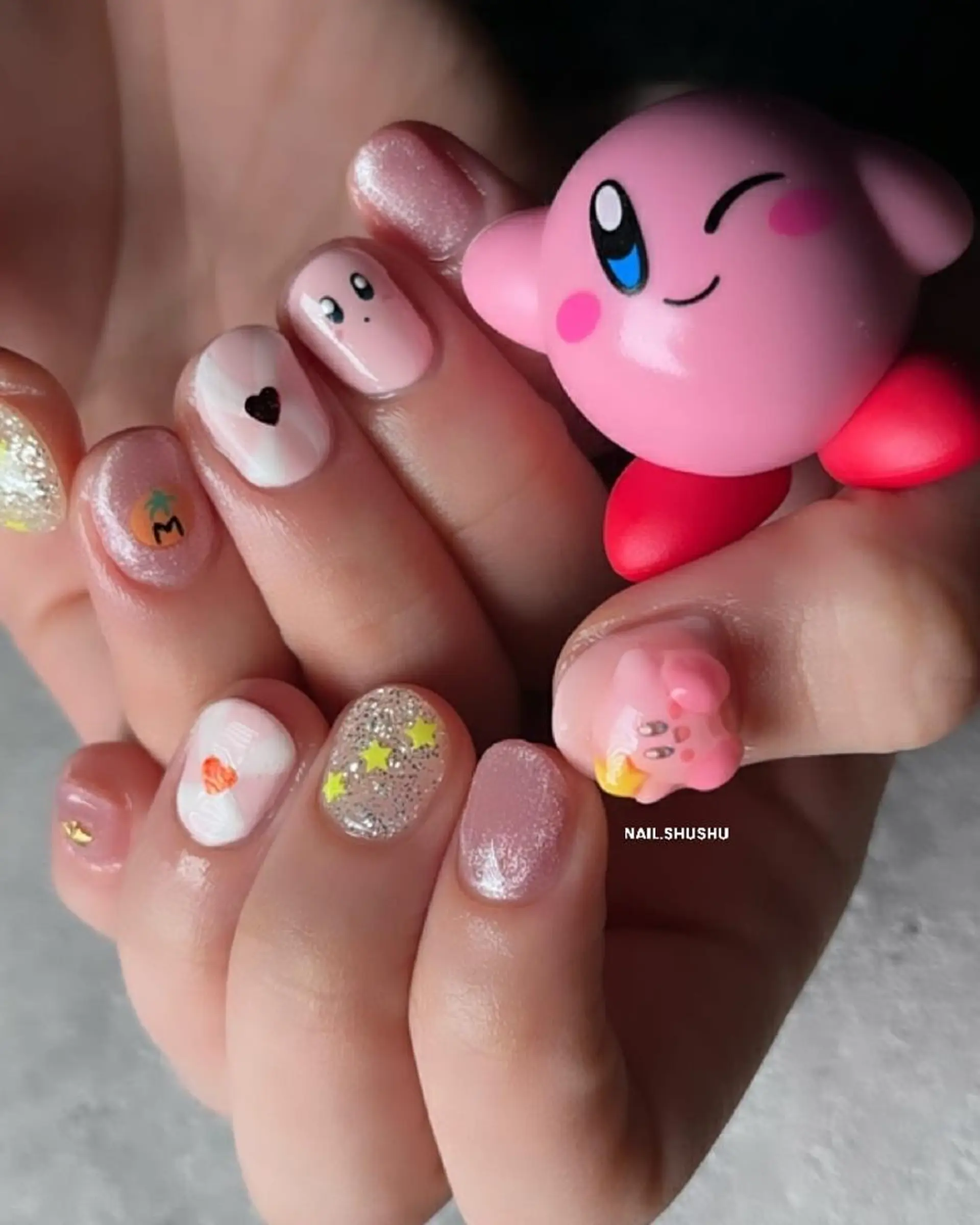 ネイル 持ち込み ニュアンスネイル ワンカラーネイル シンプルネイル バレンタイン 3dパーツ/流行り 👧shushu❤️のネイルデザイン