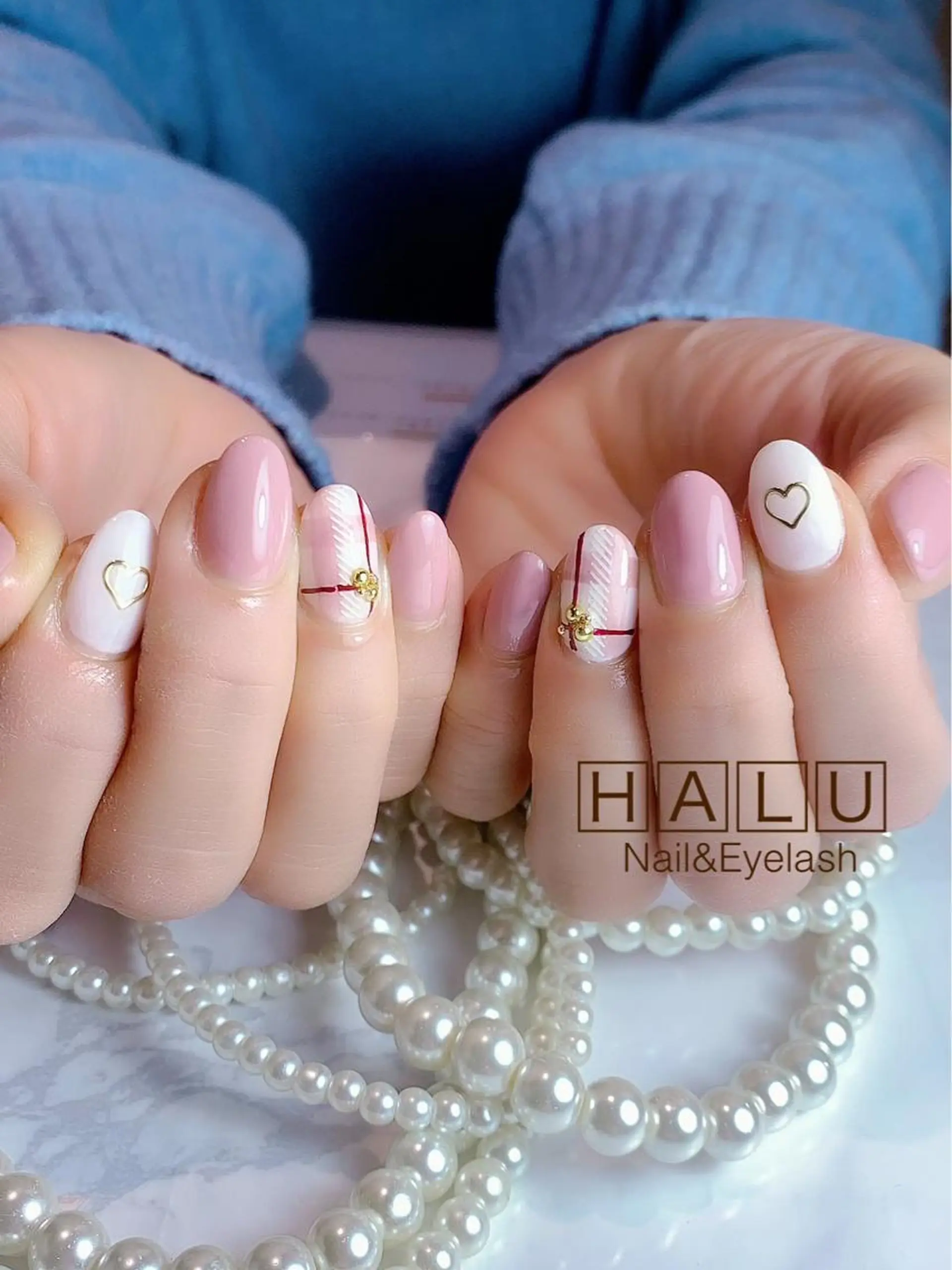 ネイル ハート バレンタイン HALU ハルのネイルデザイン