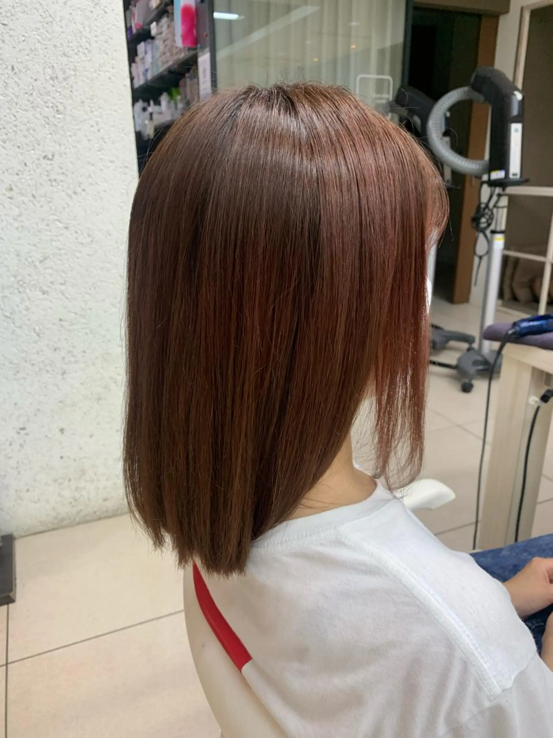 セミロング カラー バレイヤージュ ベージュカラー ブリーチ ピンクカラー ピンクベージュ カット ヘアカラー トリートメント ✂︎レディース のメンズカット屋さんのヘアスタイル