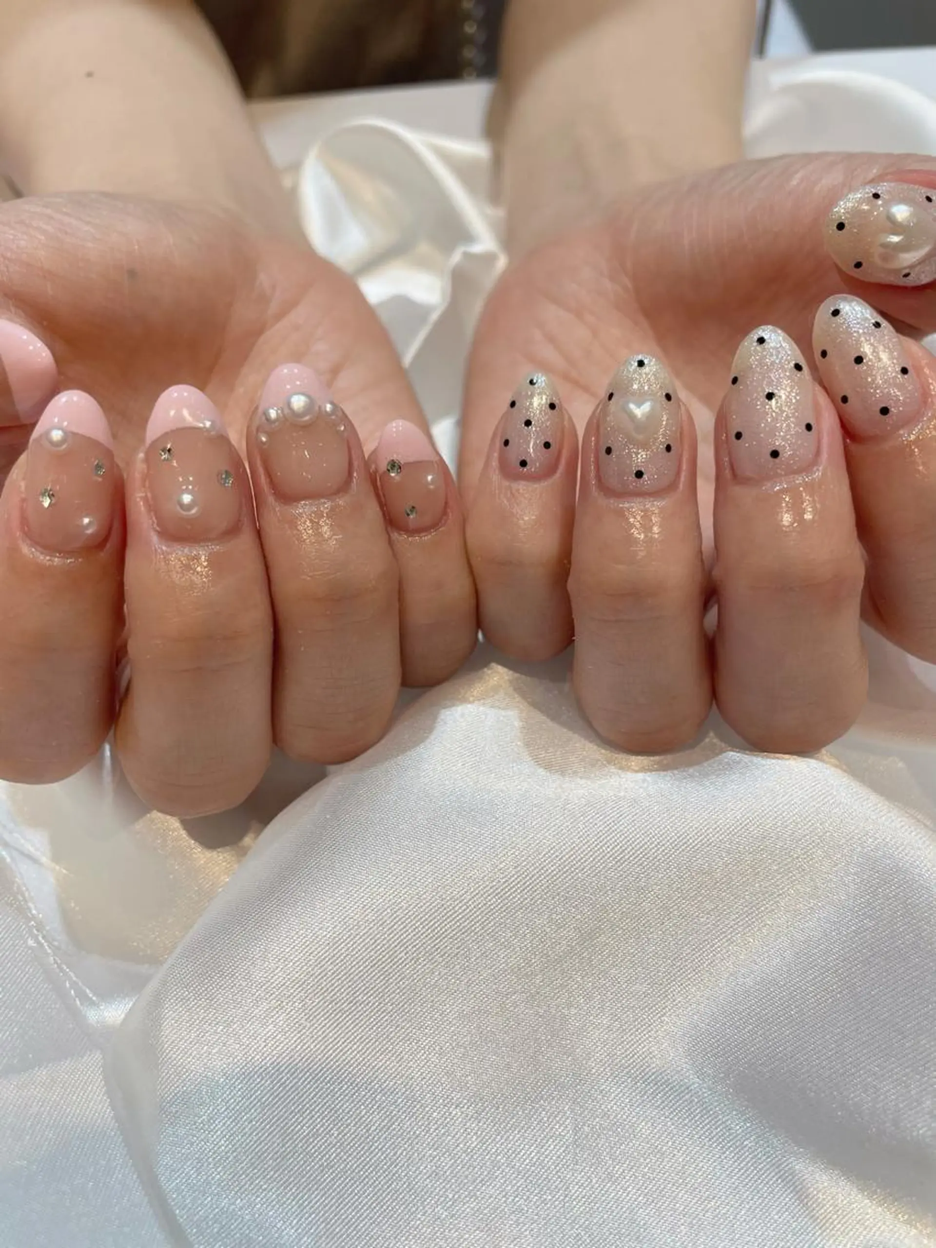 ネイル ジェルネイル ガーリー 氷ネイル・うるうるネイル 韓国ネイル マグネットネイル classic 新横浜所属・山田 暉のネイルデザイン