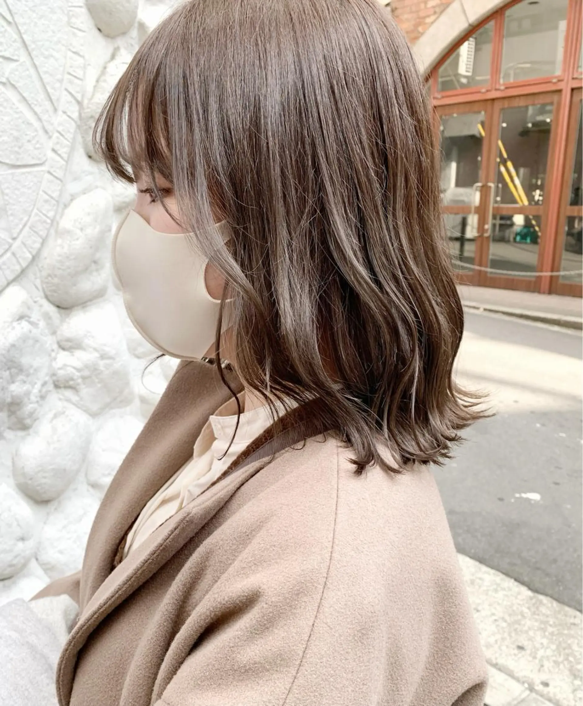 ミディアム カラー ベージュカラー オリーブベージュ カット ヘアカラー 樫原裕二/レイヤー カット/透明感カラーのヘアスタイル