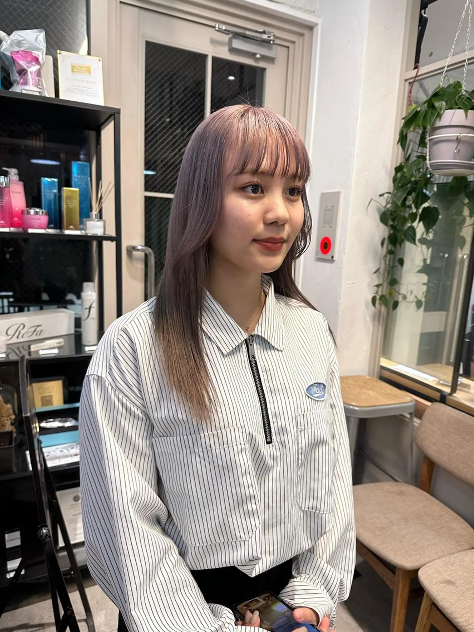 セミロング カラー ヘアカラー トリートメント REINA☁️透明感 カラー/ぷつっと♡のヘアスタイル