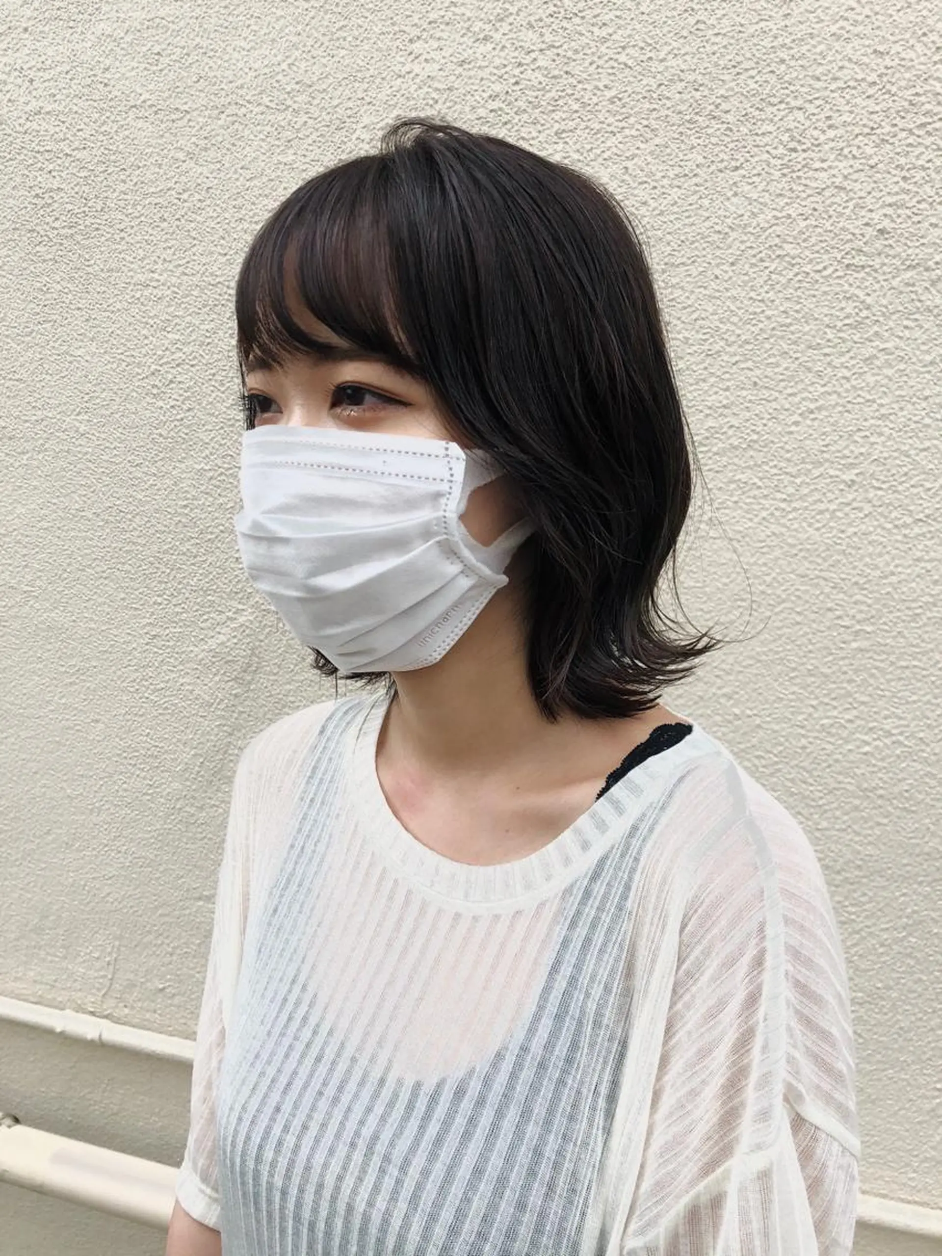 ミディアム カラー 透明感カラー グレージュ 古屋 花織のヘアスタイル